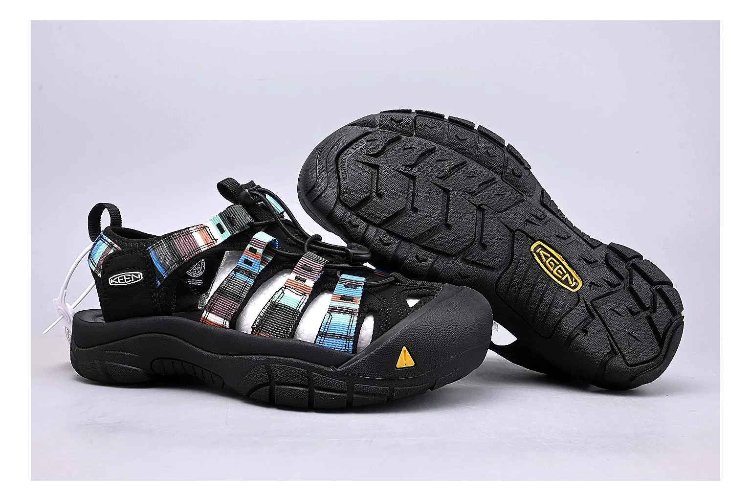 KEEN Zerraport Black Iridescent shopping brief image showing black iridescent zerraport outdoor sandal with mixed upper and sandal shape thumbnail 3