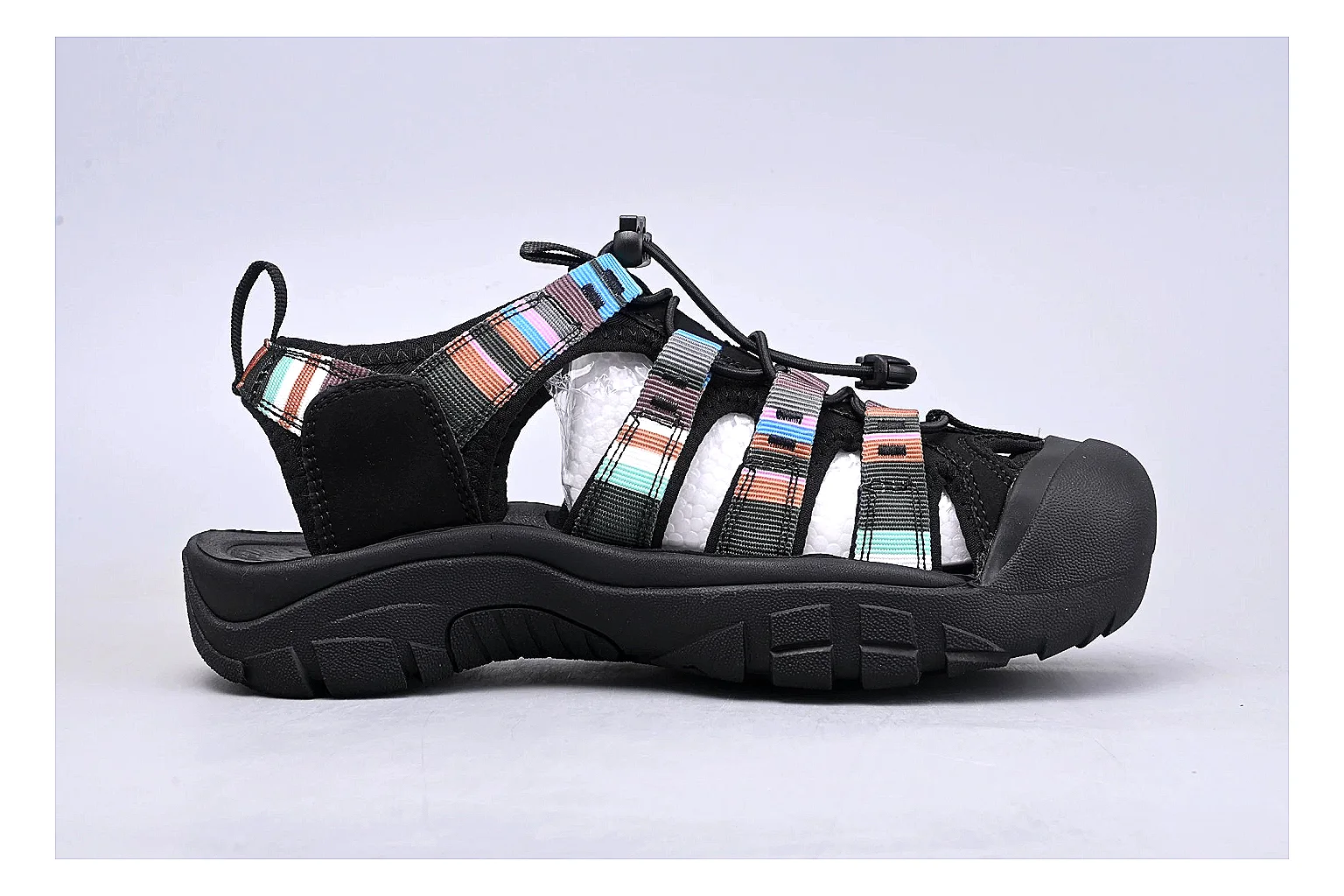 KEEN Zerraport Black Iridescent shopping brief image showing black iridescent zerraport outdoor sandal with mixed upper and sandal shape thumbnail 4