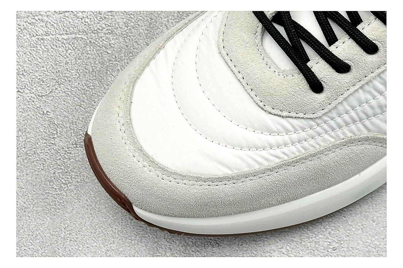 Loro Piana Week-End White shopping brief image showing white leather upper, gum outsole, low clean profile, and restrained casual detailing thumbnail 3