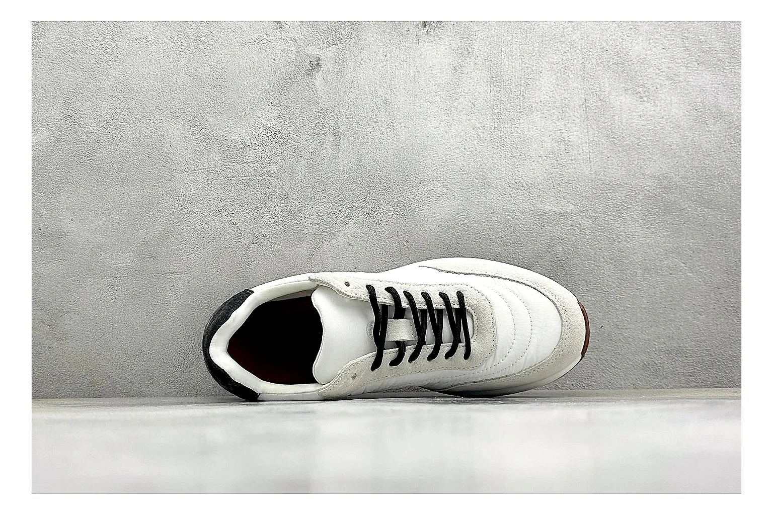 Loro Piana Week-End White shopping brief image showing white leather upper, gum outsole, low clean profile, and restrained casual detailing thumbnail 5