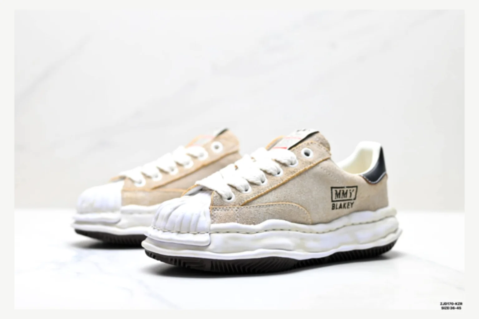 Maison Mihara Yasuhiro Blakey White Black Low Top shopping brief image SKU 1182167448 thumbnail 6