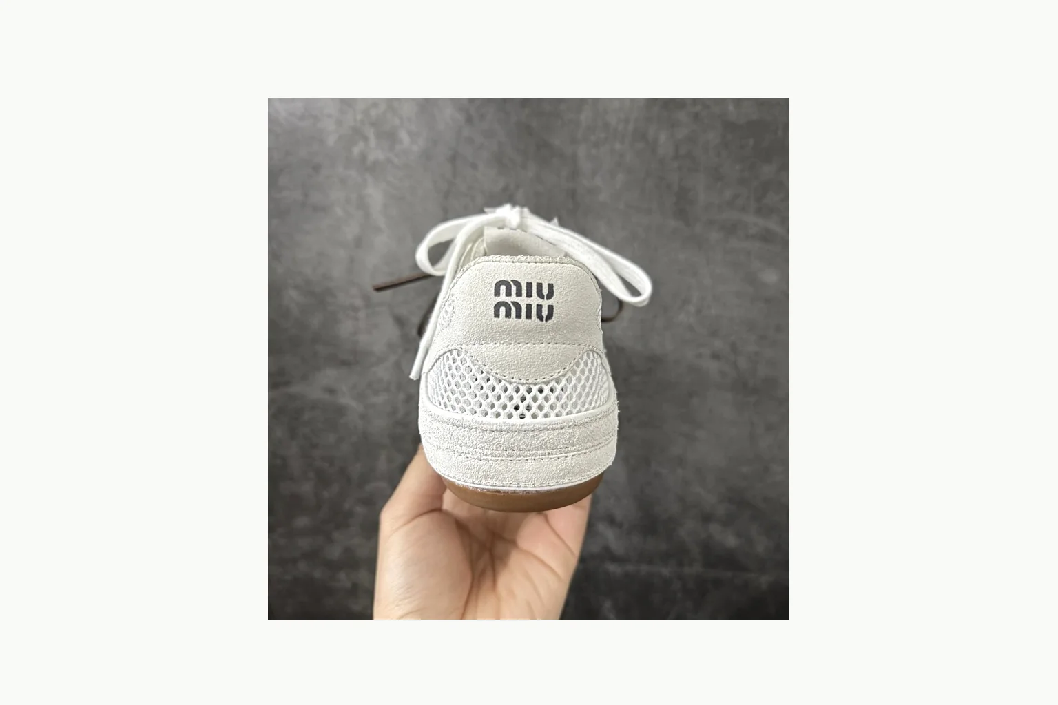 Miu Miu White Bow Sneaker shopping brief image showing white bow-detail low-top with mixed-material upper and low-profile shape thumbnail 6