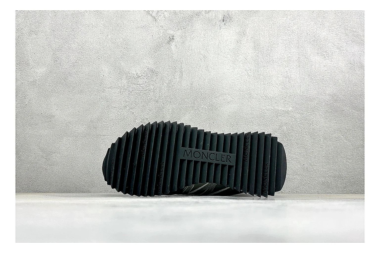Moncler Pacey Grey Suede shopping brief image showing grey suede upper, rugged white outsole, low collar, and soft neutral streetwear tone thumbnail 2