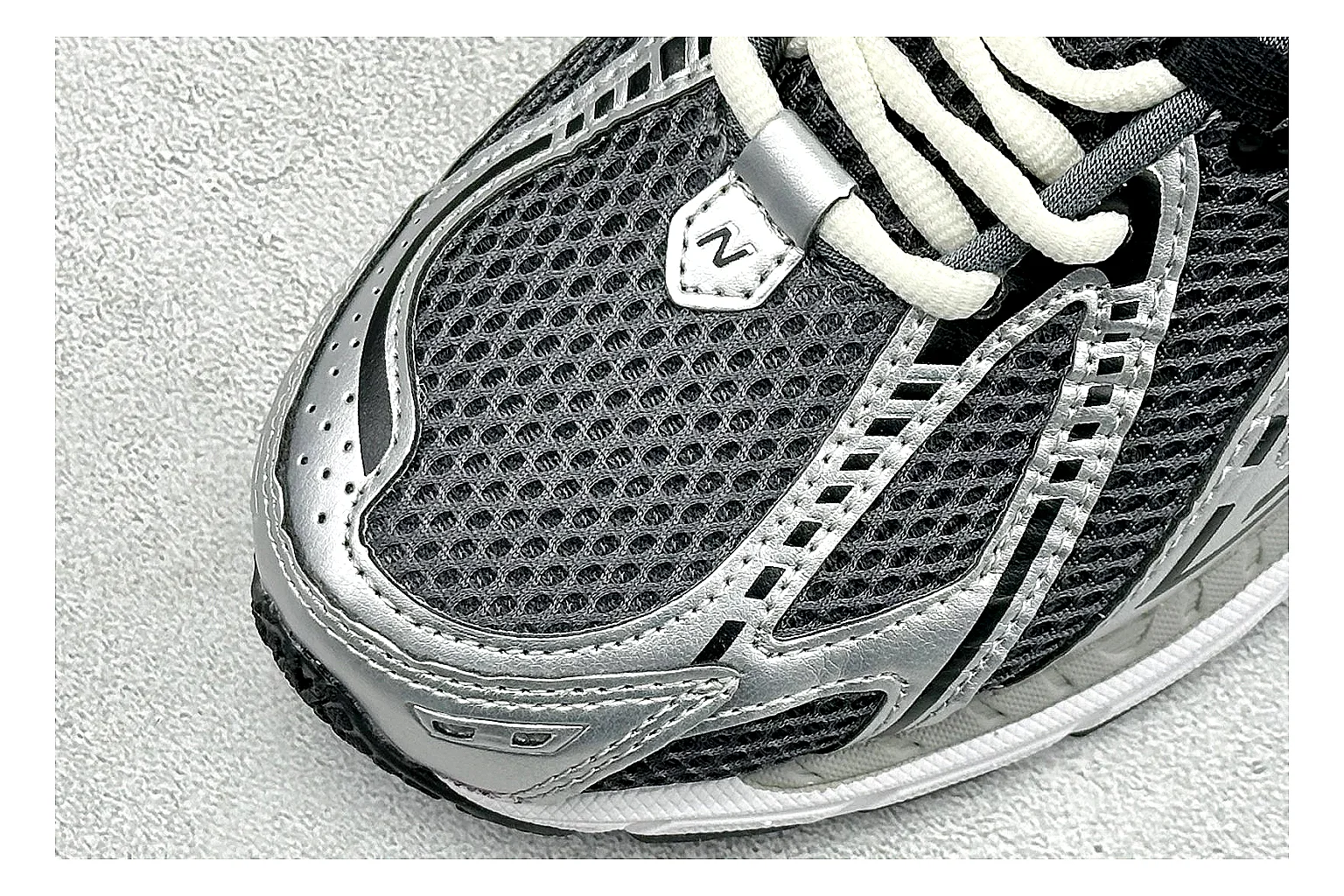 New Balance 1906 Black Silver shopping brief photo showing black mesh base, silver overlays, technical 1906 runner structure, and layered performance sole thumbnail 3