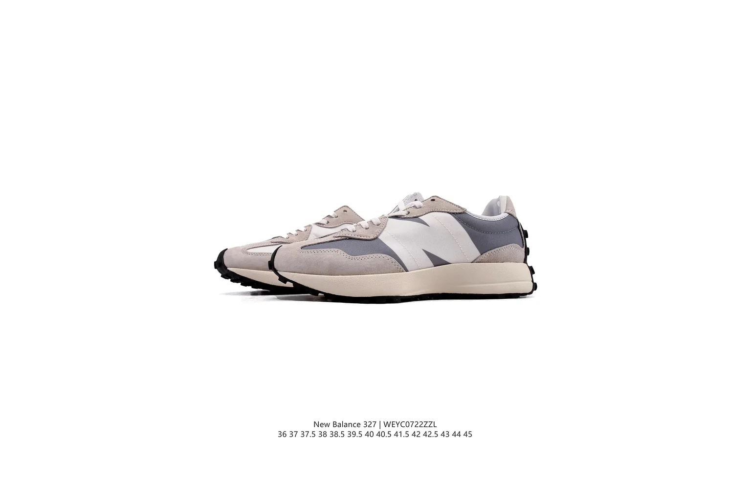 New Balance 327 Grey Cream classic runner six photo view thumbnail 4
