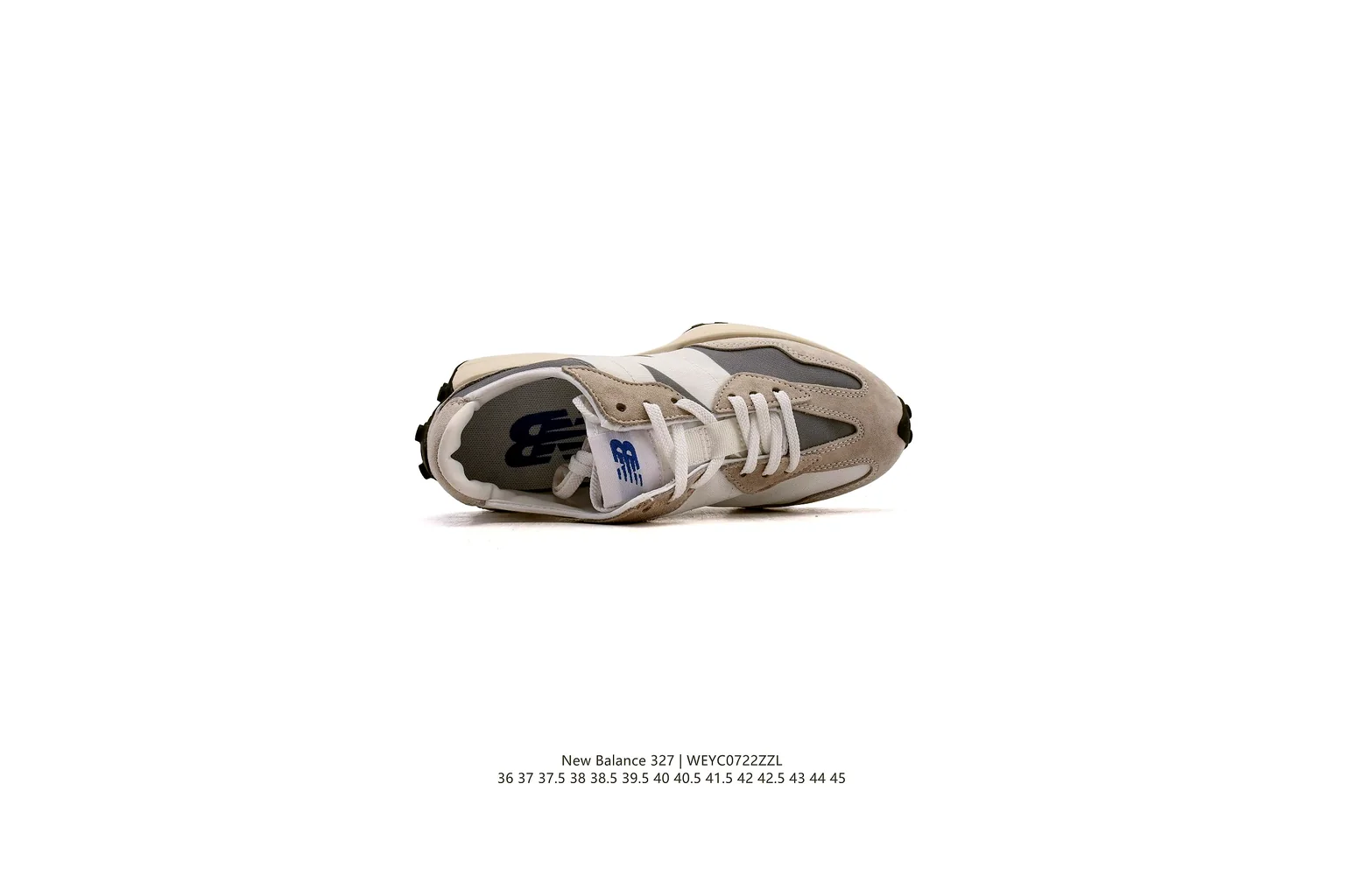 New Balance 327 Grey Cream classic runner six photo view thumbnail 5