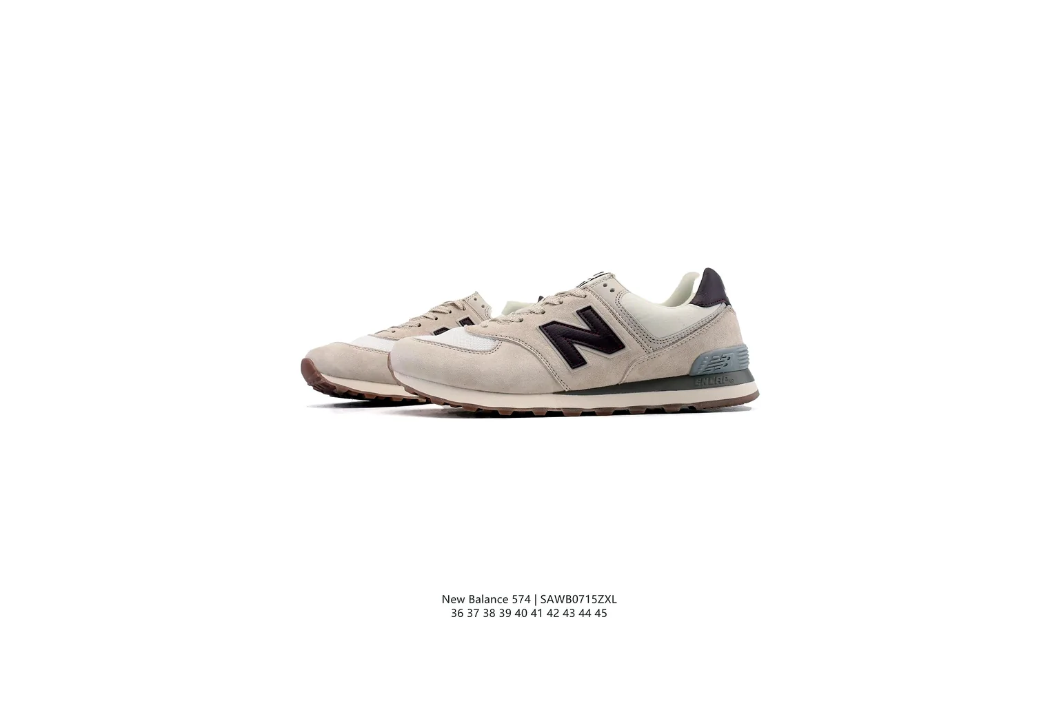 New Balance 574 Cream Grey classic runner six photo view thumbnail 4