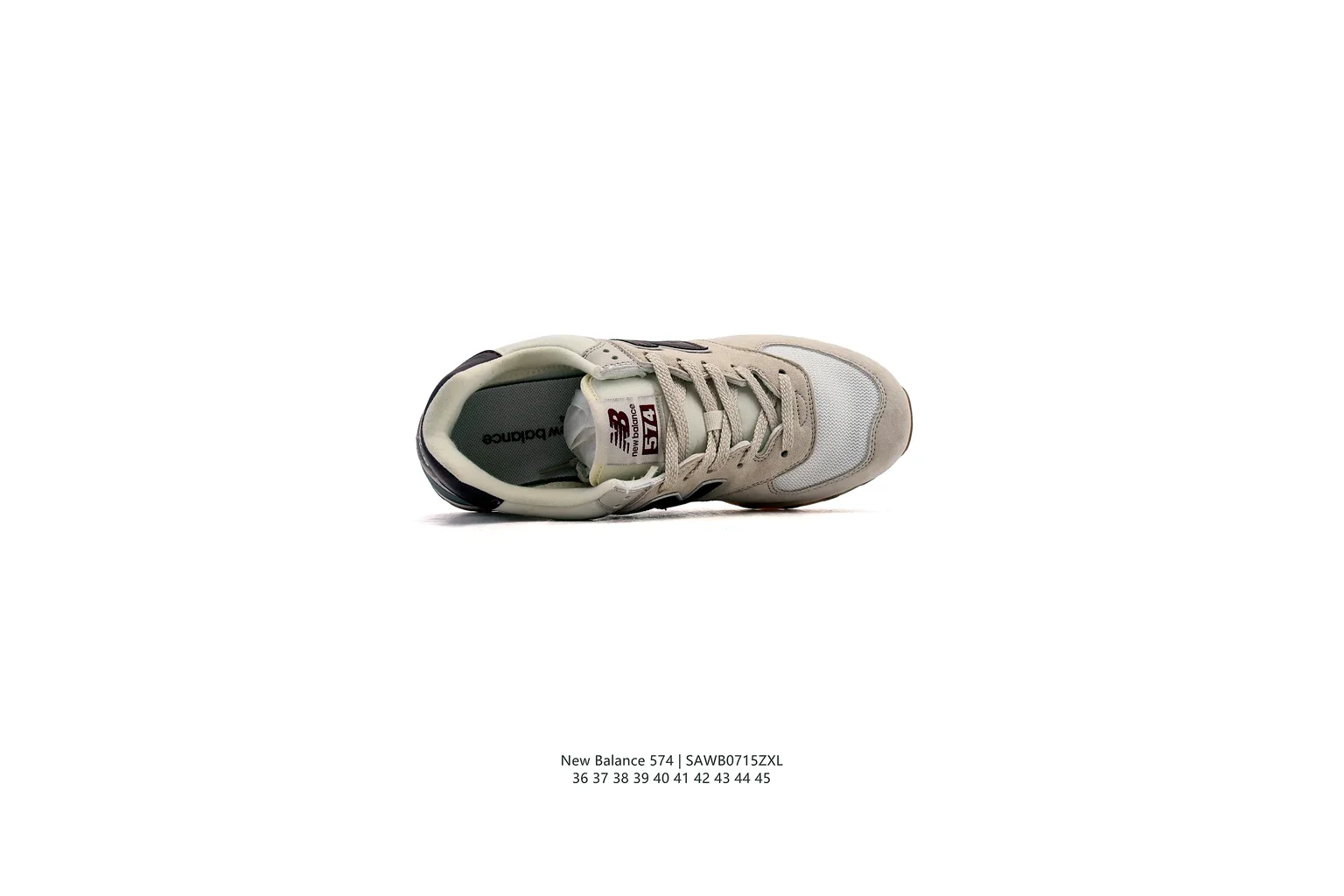 New Balance 574 Cream Grey classic runner six photo view thumbnail 5