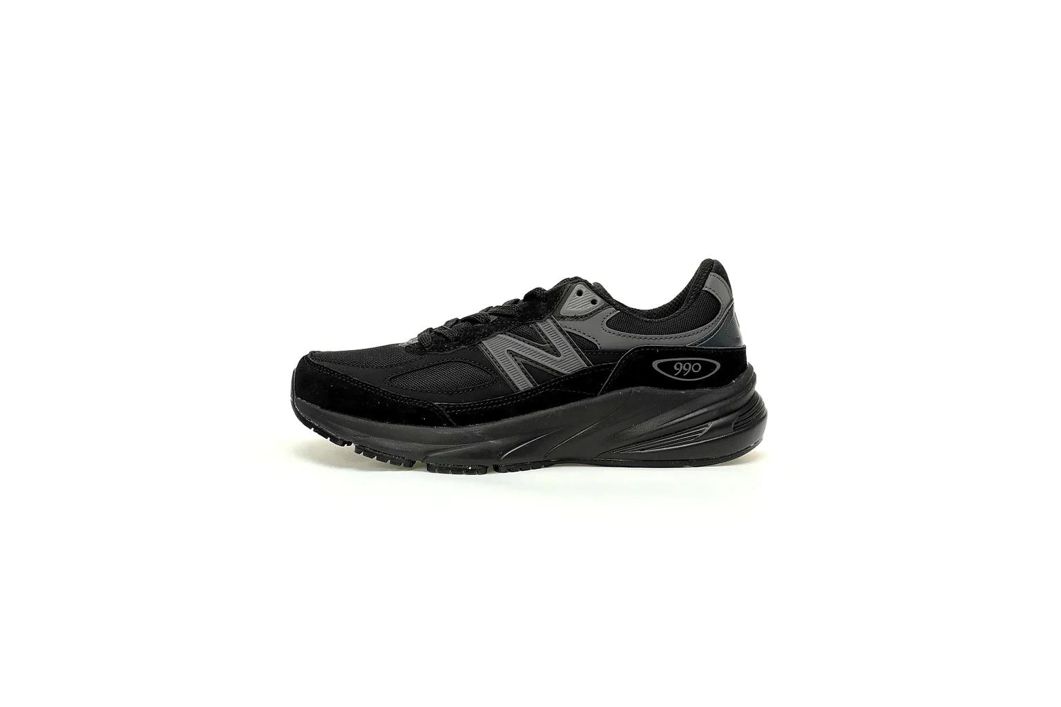 New Balance 9060 Triple Black chunky runner six photo view