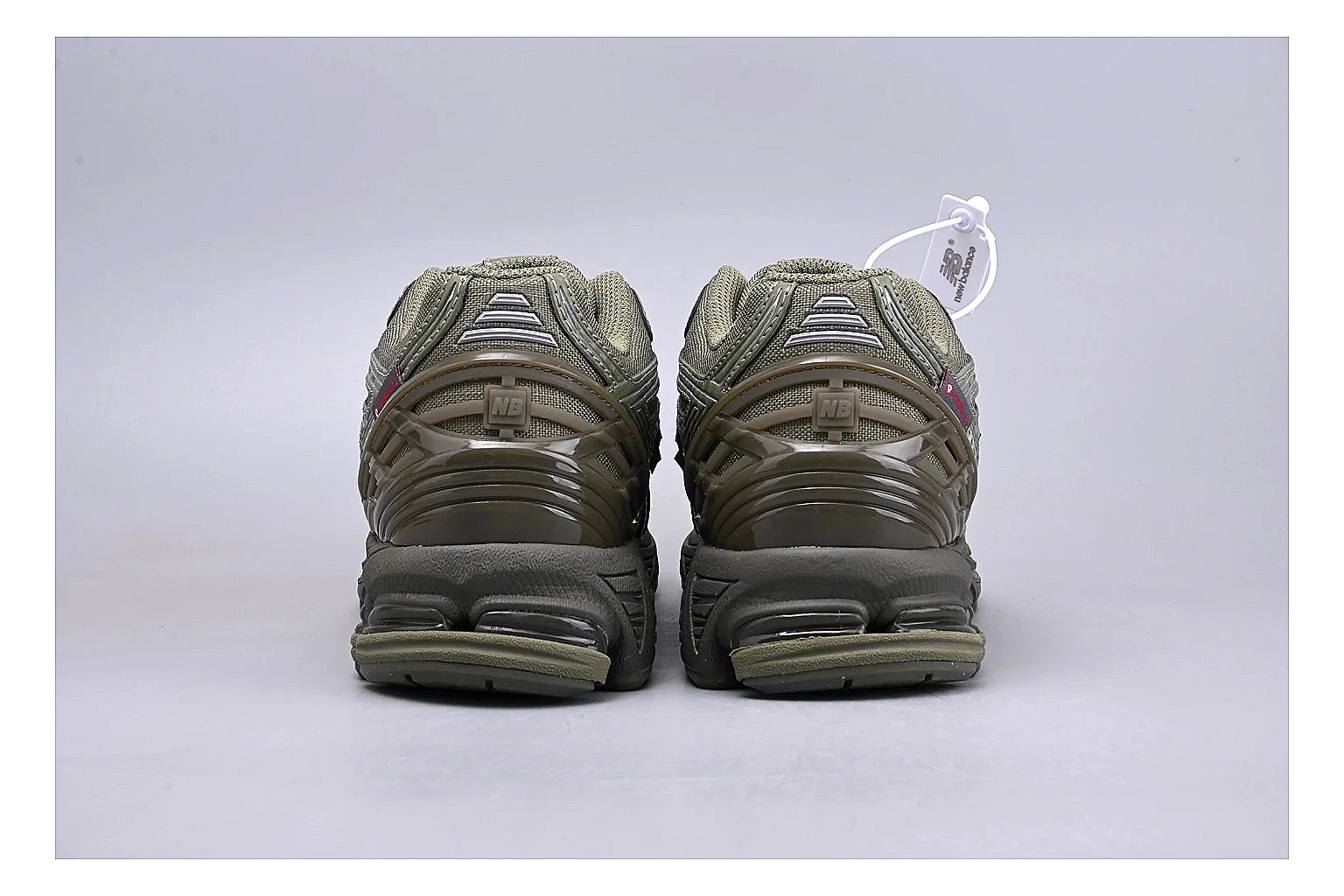 New Balance 1906R Olive Grey shopping brief image showing grey olive 1906r runner with mixed upper and runner shape thumbnail 6
