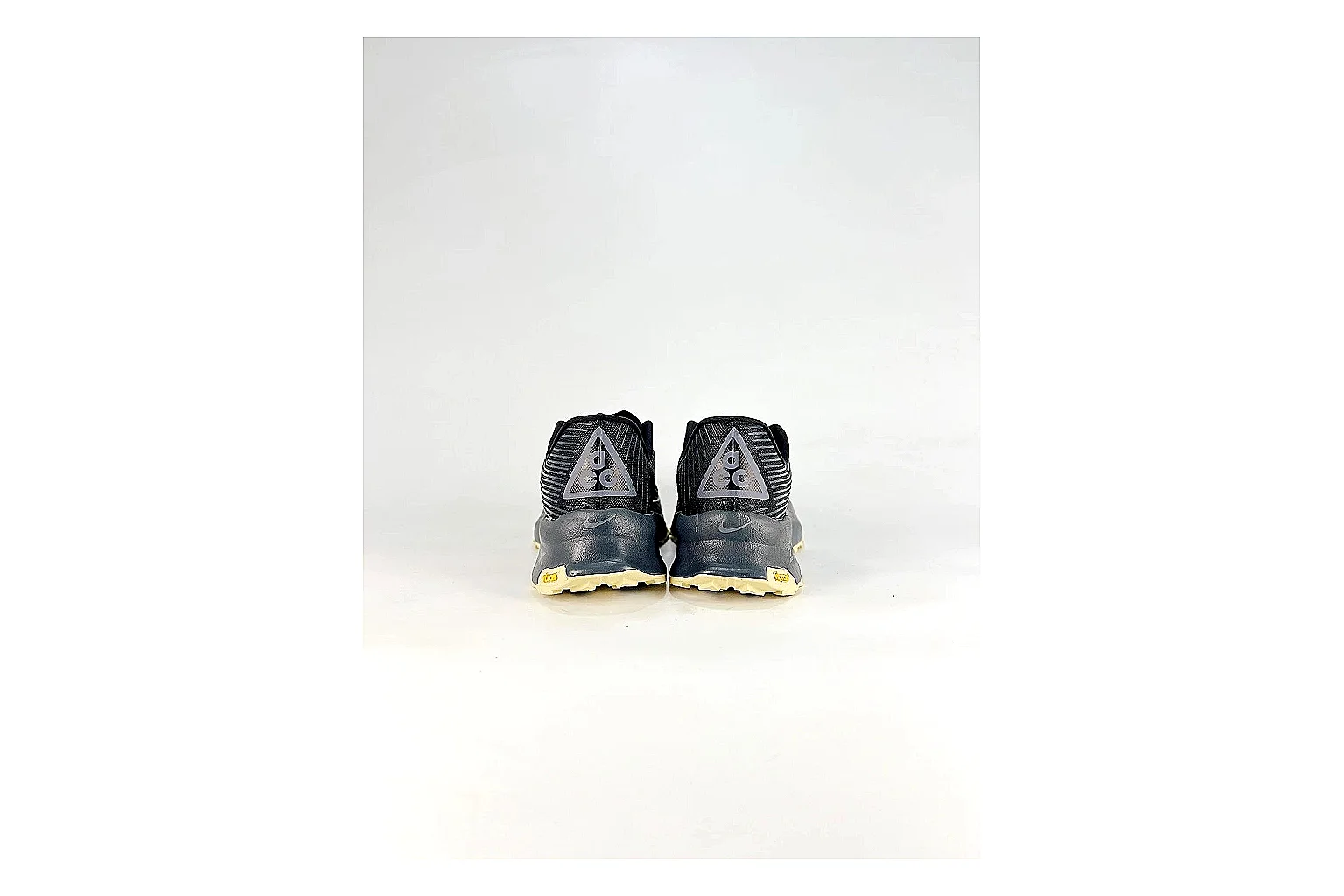 Nike ACG Ultra Black Gum Sneakers shopping brief image showing black gum outdoor sneakers with textile texture, side-profile shape, upper panel lines, and outsole detail thumbnail 6