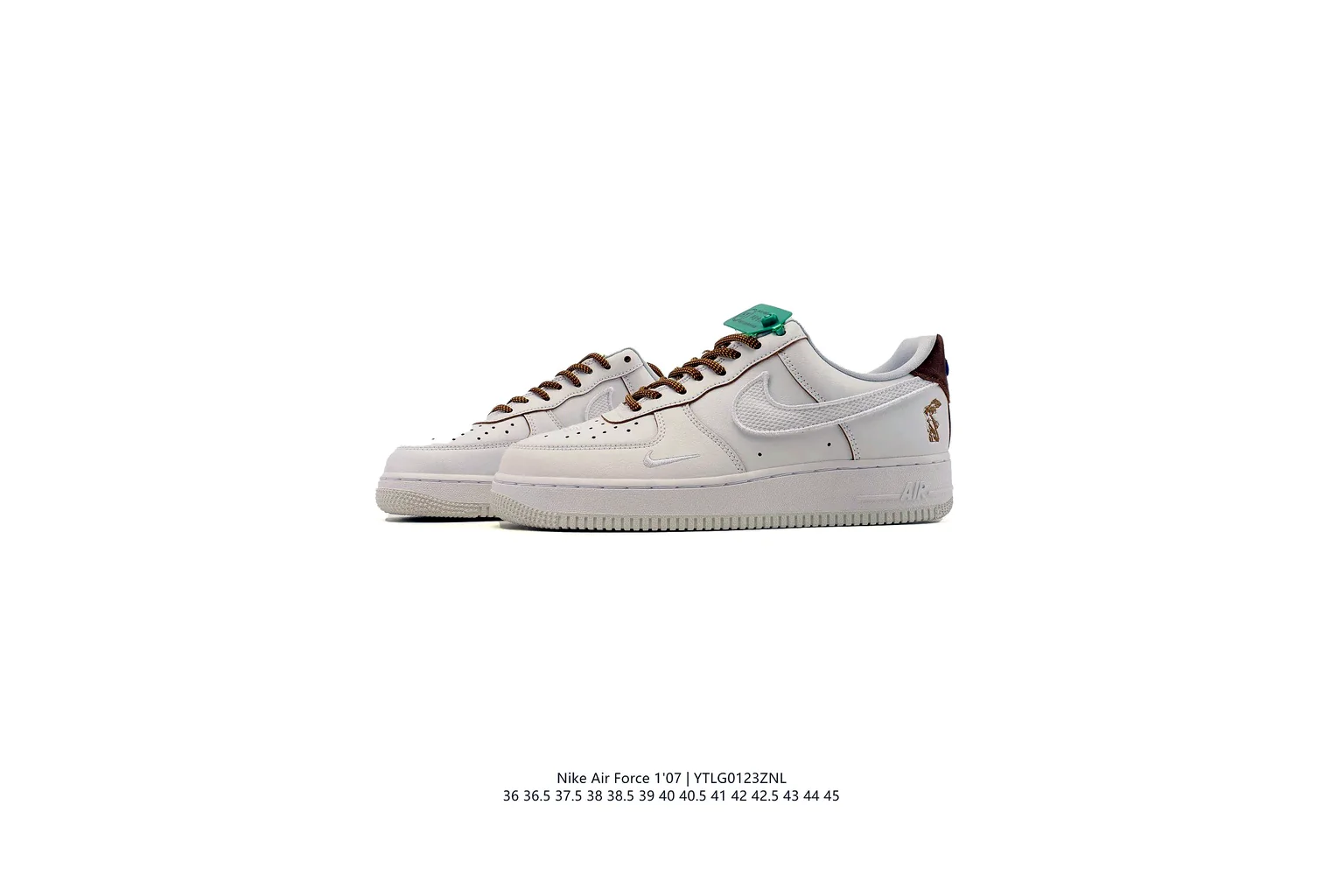 Nike Air Force 1 Low White Green court low top six photo view thumbnail 4