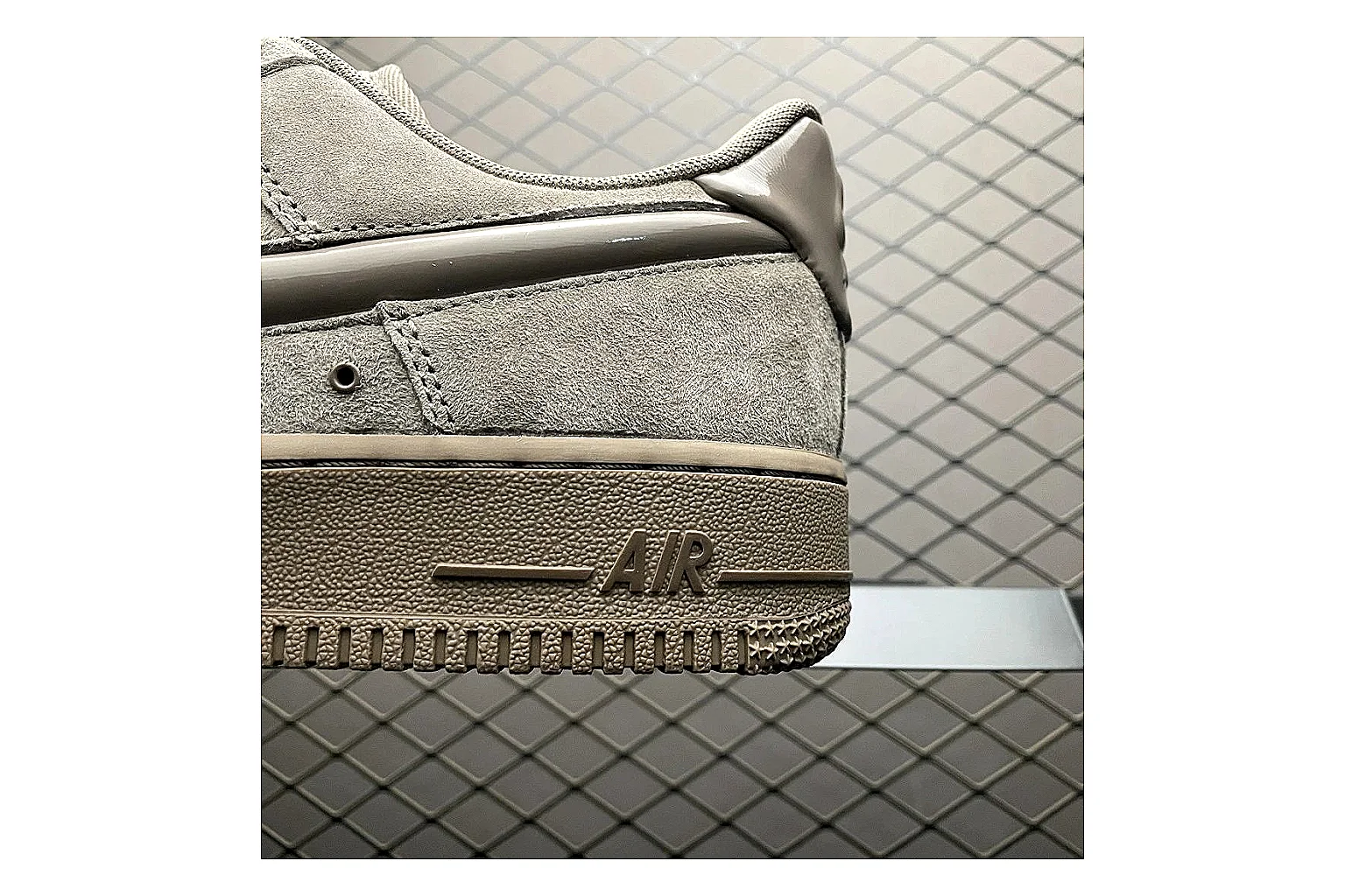 Nike Air Force 1 White Silver shopping brief image showing white silver air force 1 low-top with mixed upper and low top shape thumbnail 6