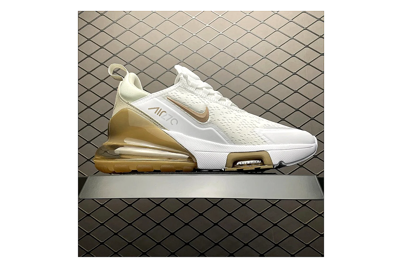 Nike Air Max DN White Gold Sneaker shopping brief image showing white gold air max dn sneaker with mixed upper and low top shape thumbnail 5