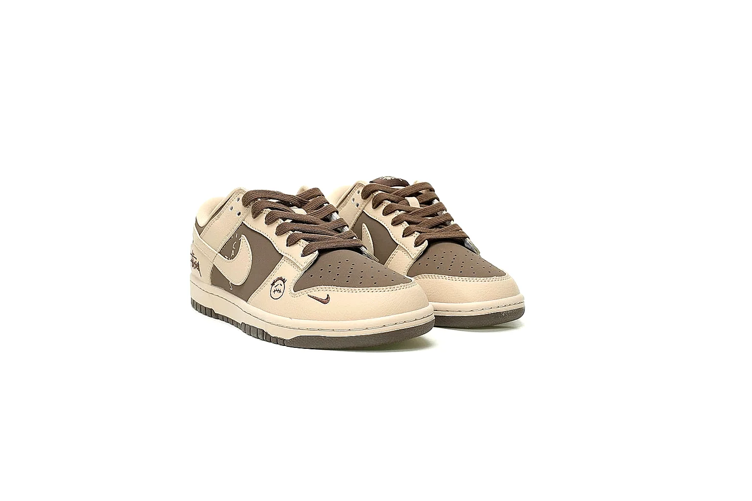 GogoBuy agent brief photos for Nike Beige Brown Low Court Sneaker thumbnail 2