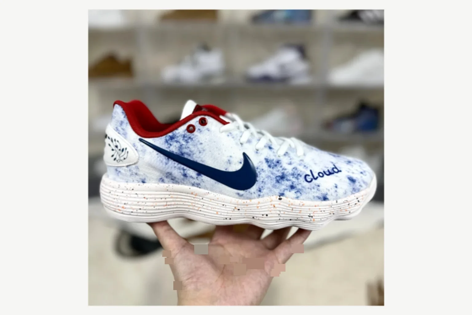 Nike White Blue Speckle Low Top shopping brief image SKU 1194923813