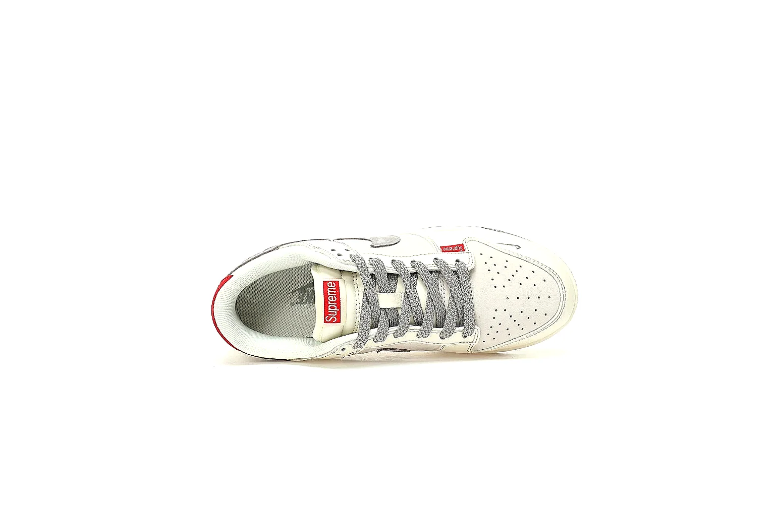 GogoBuy agent brief photos for Nike Gray Red Low Court Sneaker thumbnail 6