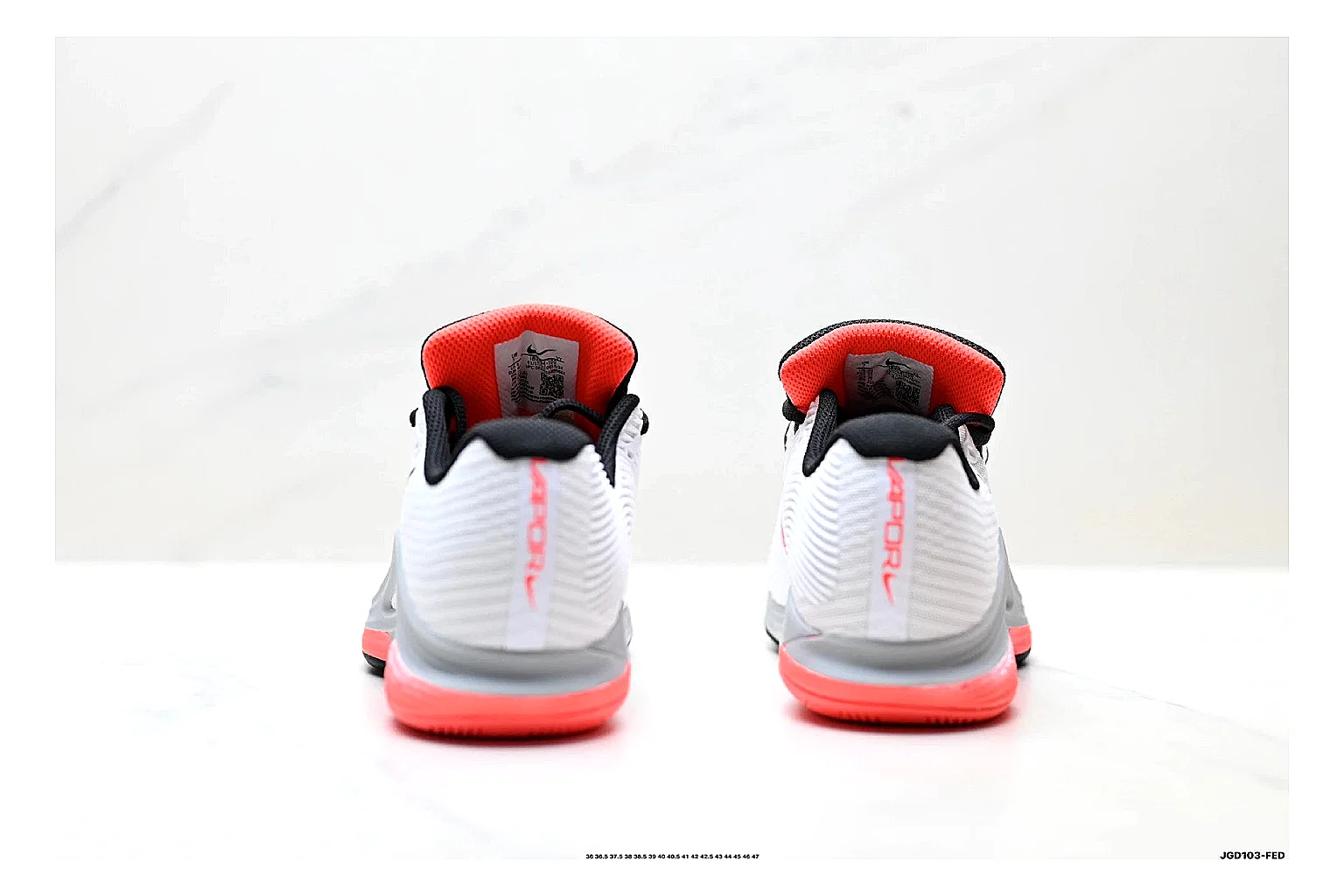 Nike Kd Trey White Red shopping brief photo showing white textile basketball upper, red accents, low modern court shape, and supportive sole thumbnail 6
