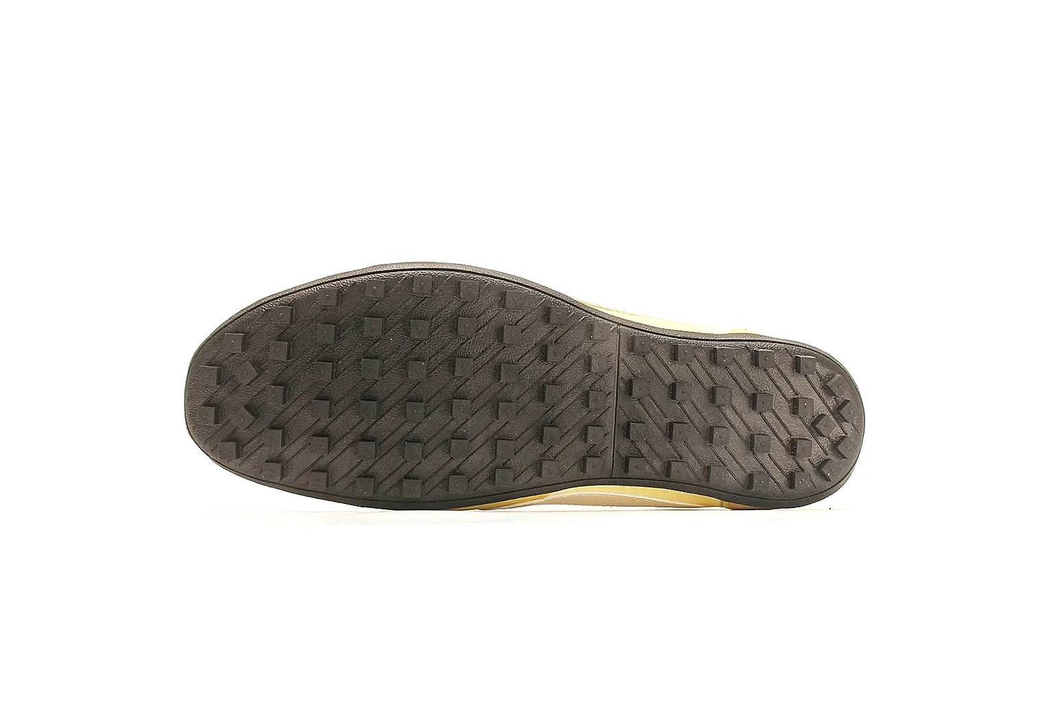 Nike Moon Yellow Retro Runner shopping brief photo showing yellow slim runner upper, white Swoosh, low retro profile, white midsole, and black waffle outsole thumbnail 2