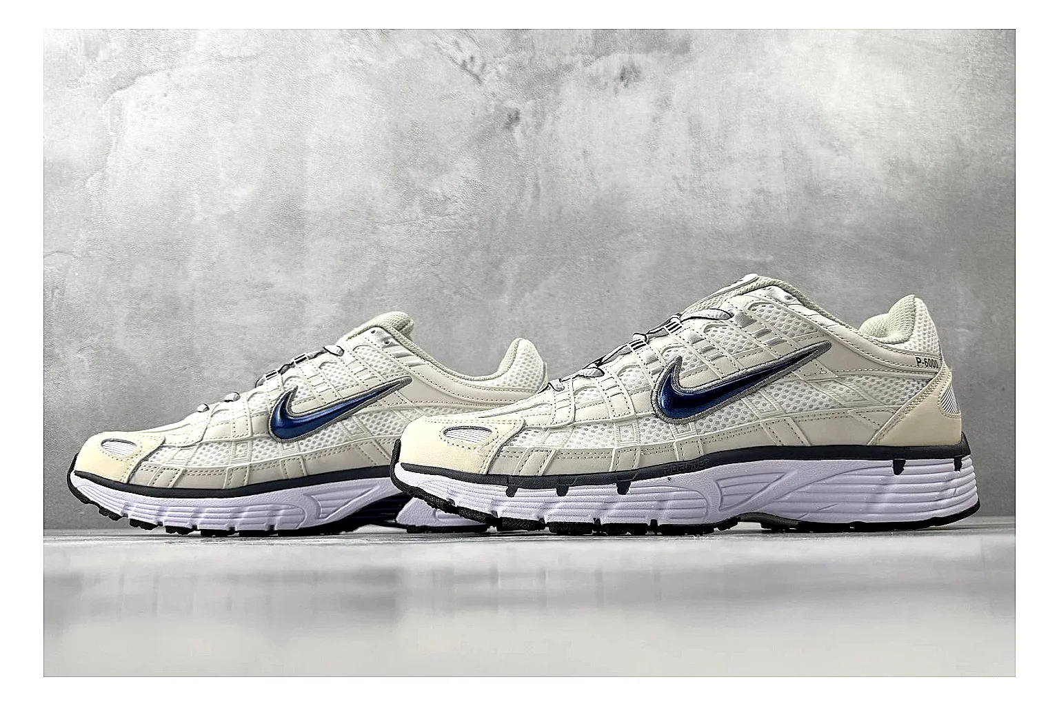 Nike P-6000 Cream Silver Sneaker shopping brief image showing silver cream p-6000 runner with mixed upper and runner shape thumbnail 2