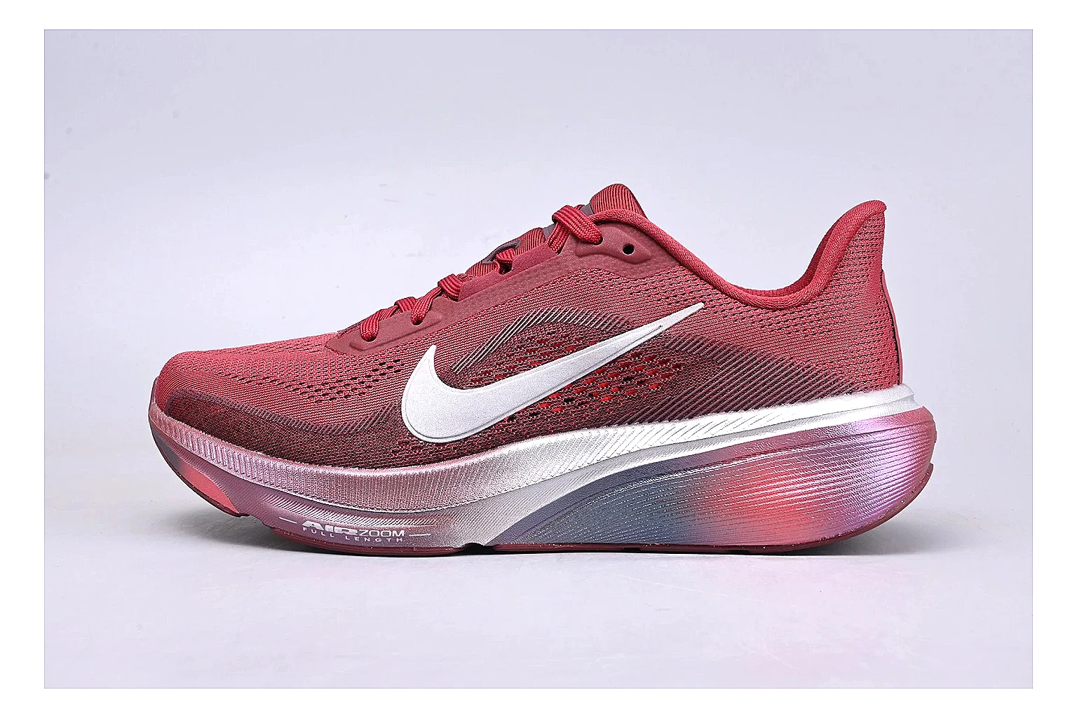 Nike Air Zoom Vomero Red Runner shopping brief image showing red vomero runner with mixed upper and runner shape