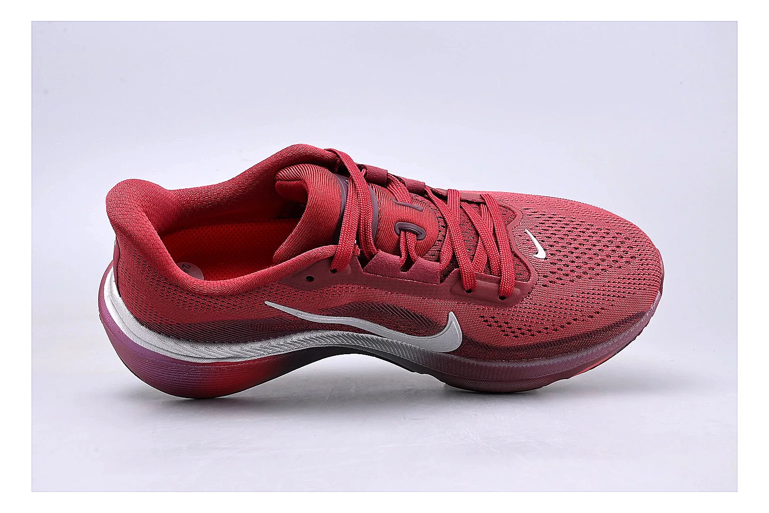 Nike Air Zoom Vomero Red Runner shopping brief image showing red vomero runner with mixed upper and runner shape thumbnail 5