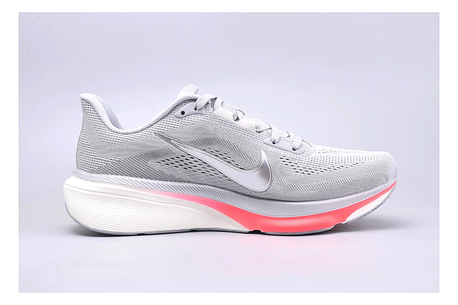 Nike Air Zoom Vomero White Pink shopping brief image showing white pink vomero runner with mixed upper and runner shape thumbnail 4