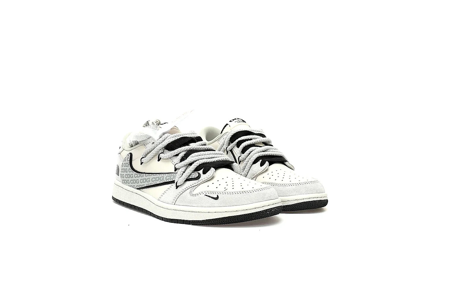 GogoBuy agent brief photos for Nike White Black Low Court Sneaker thumbnail 3