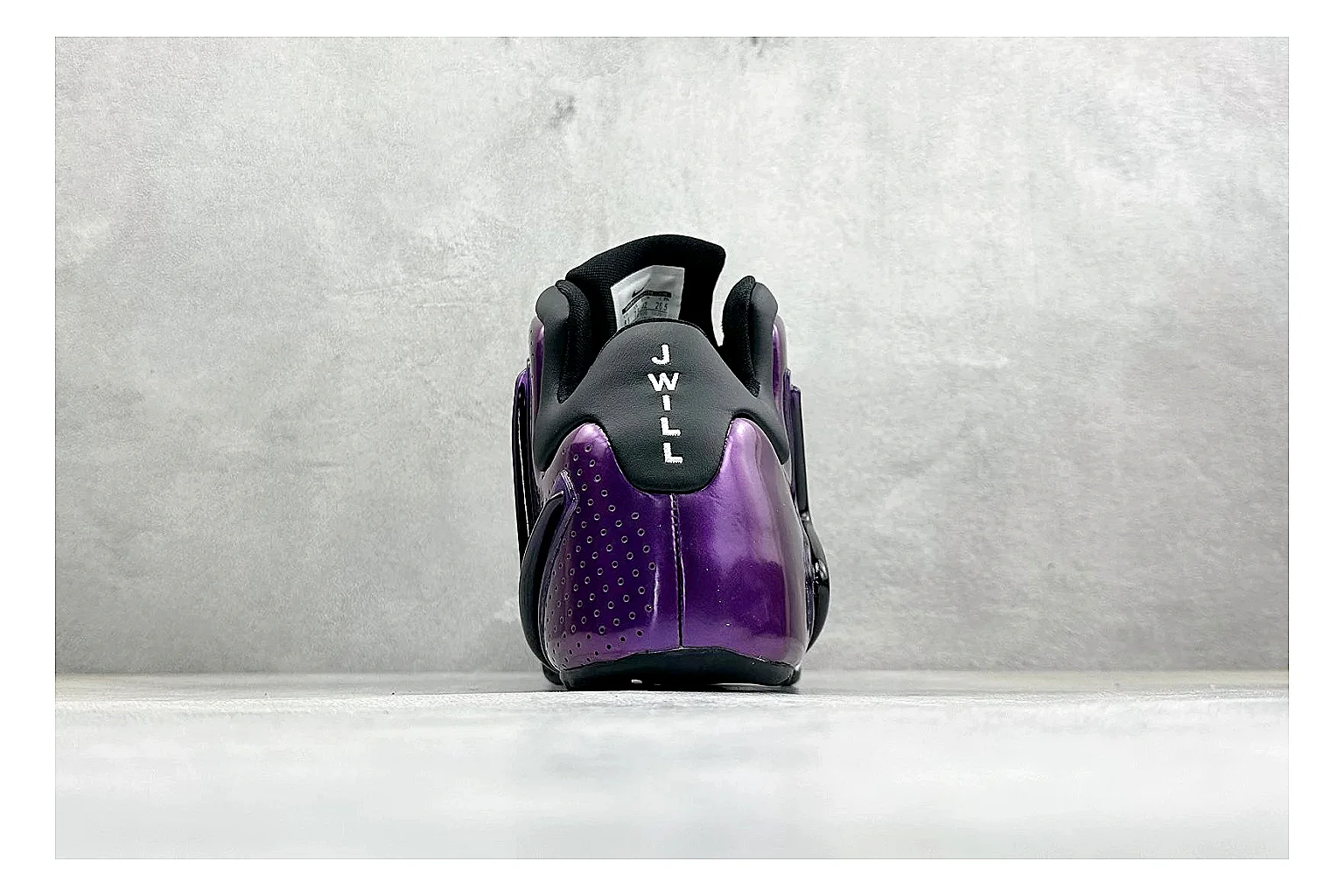 Nike Zoom Hyperflight Purple shopping brief photo showing glossy purple upper, high-shine basketball shell, sculpted midsole, and sleek court profile thumbnail 6