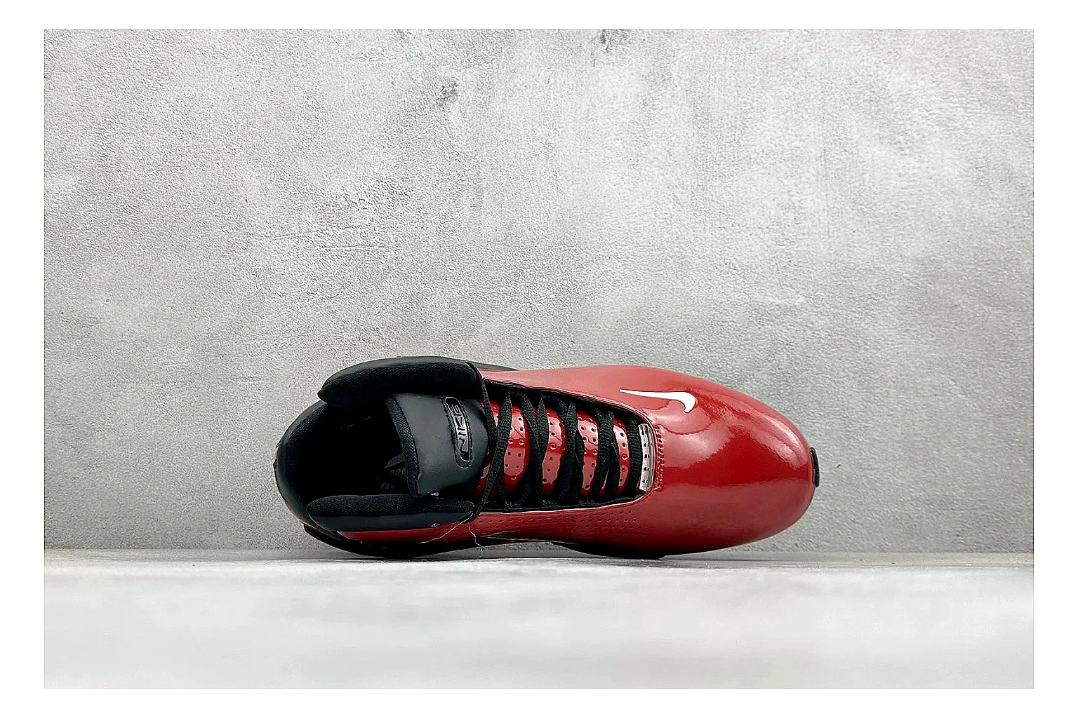 Nike Zoom Hyperflight Red shopping brief photo showing red glossy basketball upper, streamlined shell, black detail lines, and sculpted court sole thumbnail 5