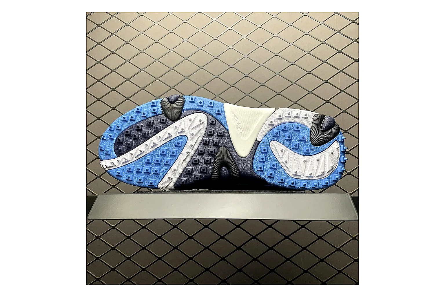 Off-White Out Of Office White Navy shopping brief image showing white navy out-of-office low-top with mixed upper and low top shape thumbnail 2