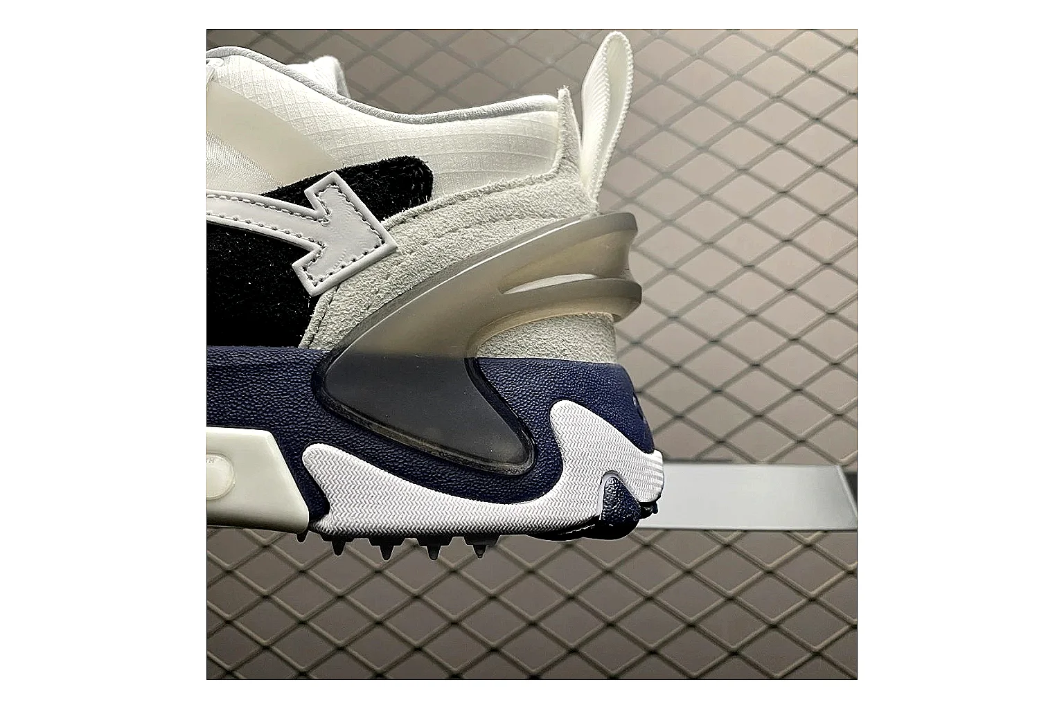 Off-White Out Of Office White Navy shopping brief image showing white navy out-of-office low-top with mixed upper and low top shape thumbnail 6