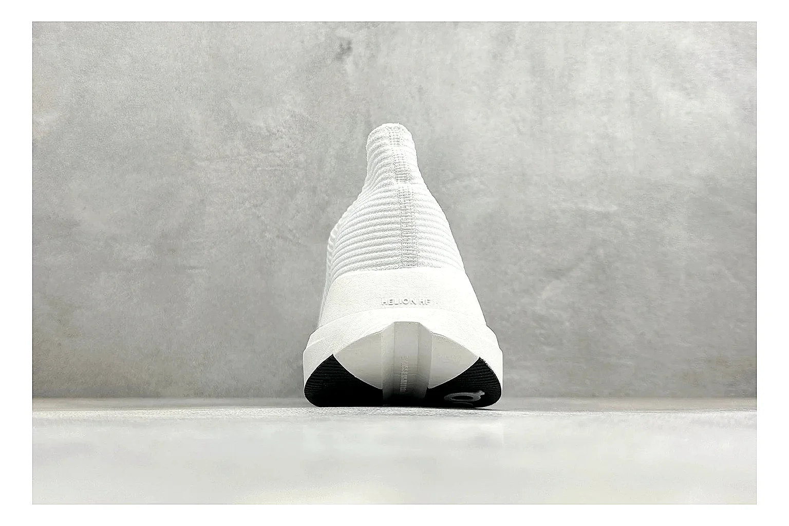 On Cloudboom White Black shopping brief photo showing white performance mesh, black contrast details, slim racing profile, and segmented CloudTec sole thumbnail 6