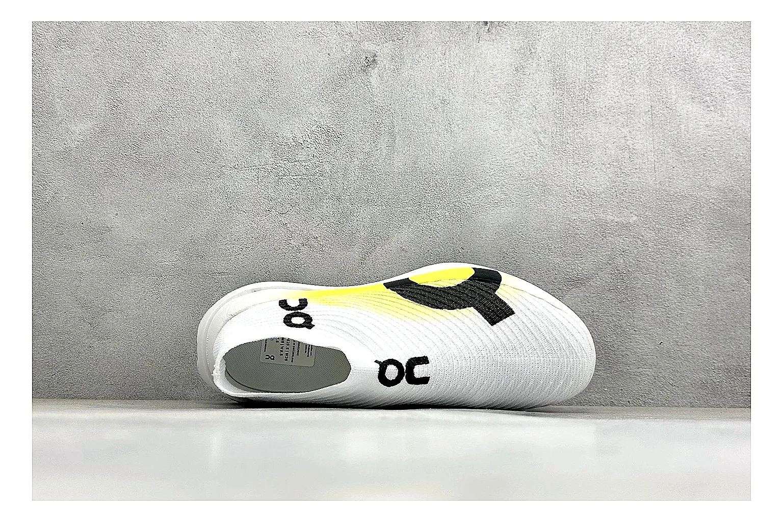 On Cloudboom White Lime shopping brief photo showing white performance mesh, lime gradient accents, slim racing profile, and segmented CloudTec sole thumbnail 5