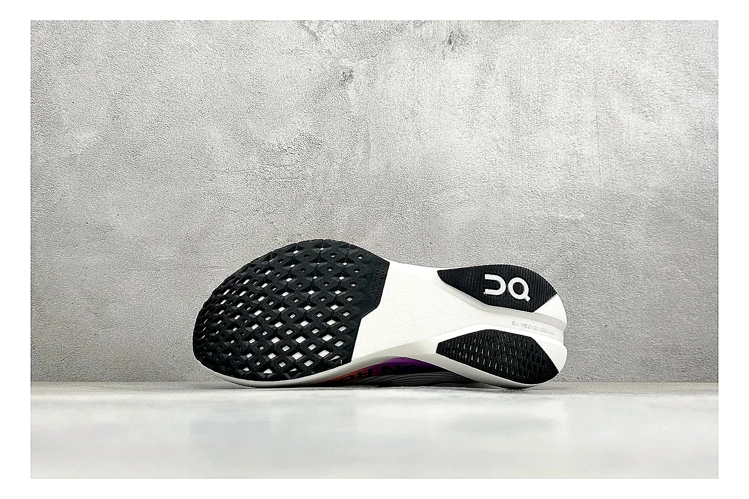 On Cloudboom White Peach shopping brief photo showing white performance mesh, peach gradient accents, slim racing profile, and segmented CloudTec sole thumbnail 2
