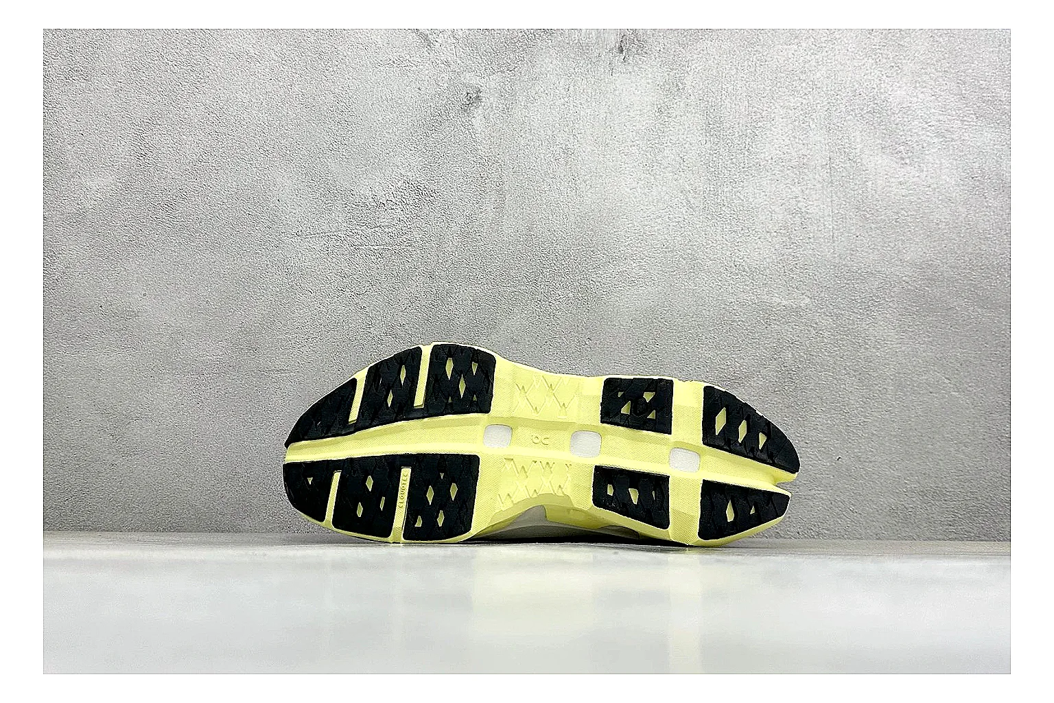 On Cloudmonster Lavender Lime shopping brief photo showing lavender runner upper, lime accent hits, oversized CloudTec pod sole, and soft technical color mix thumbnail 2