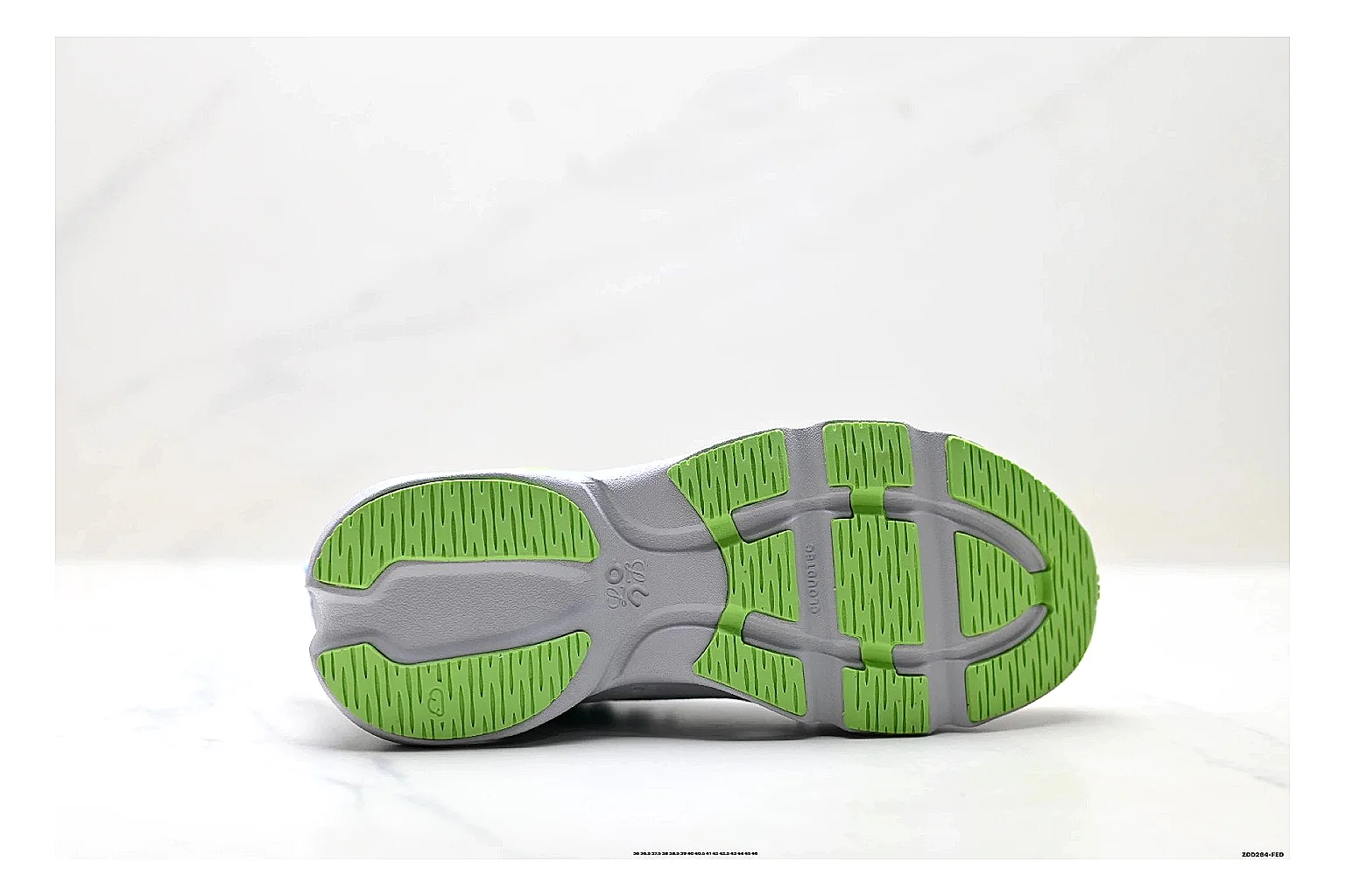 On Cloudsurfer Sky Blue Green Sneakers shopping brief image showing sky blue green running sneakers with mesh texture, side-profile shape, upper panel lines, and outsole detail thumbnail 2