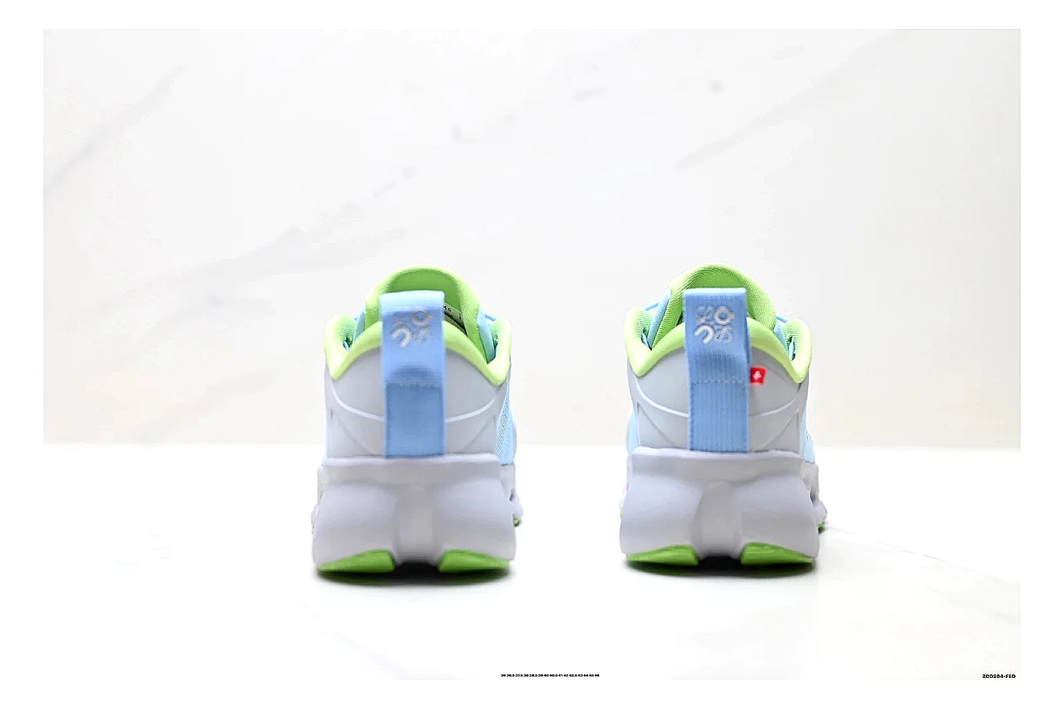 On Cloudsurfer Sky Blue Green Sneakers shopping brief image showing sky blue green running sneakers with mesh texture, side-profile shape, upper panel lines, and outsole detail thumbnail 6