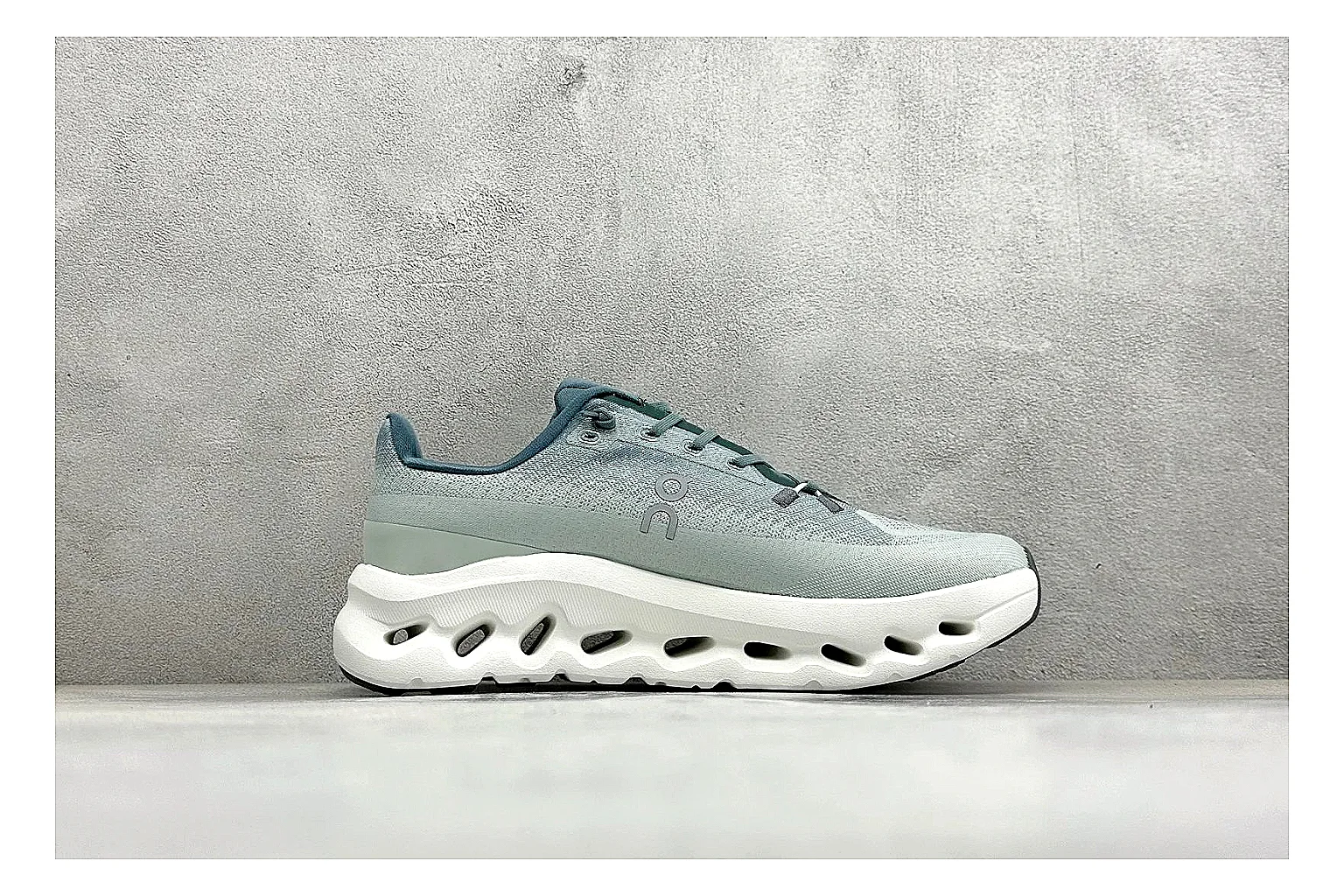 On Cloudtilt Mint shopping brief photo showing mint knit-style upper, smooth CloudTec sole, tonal laces, and rounded lifestyle runner shape thumbnail 4