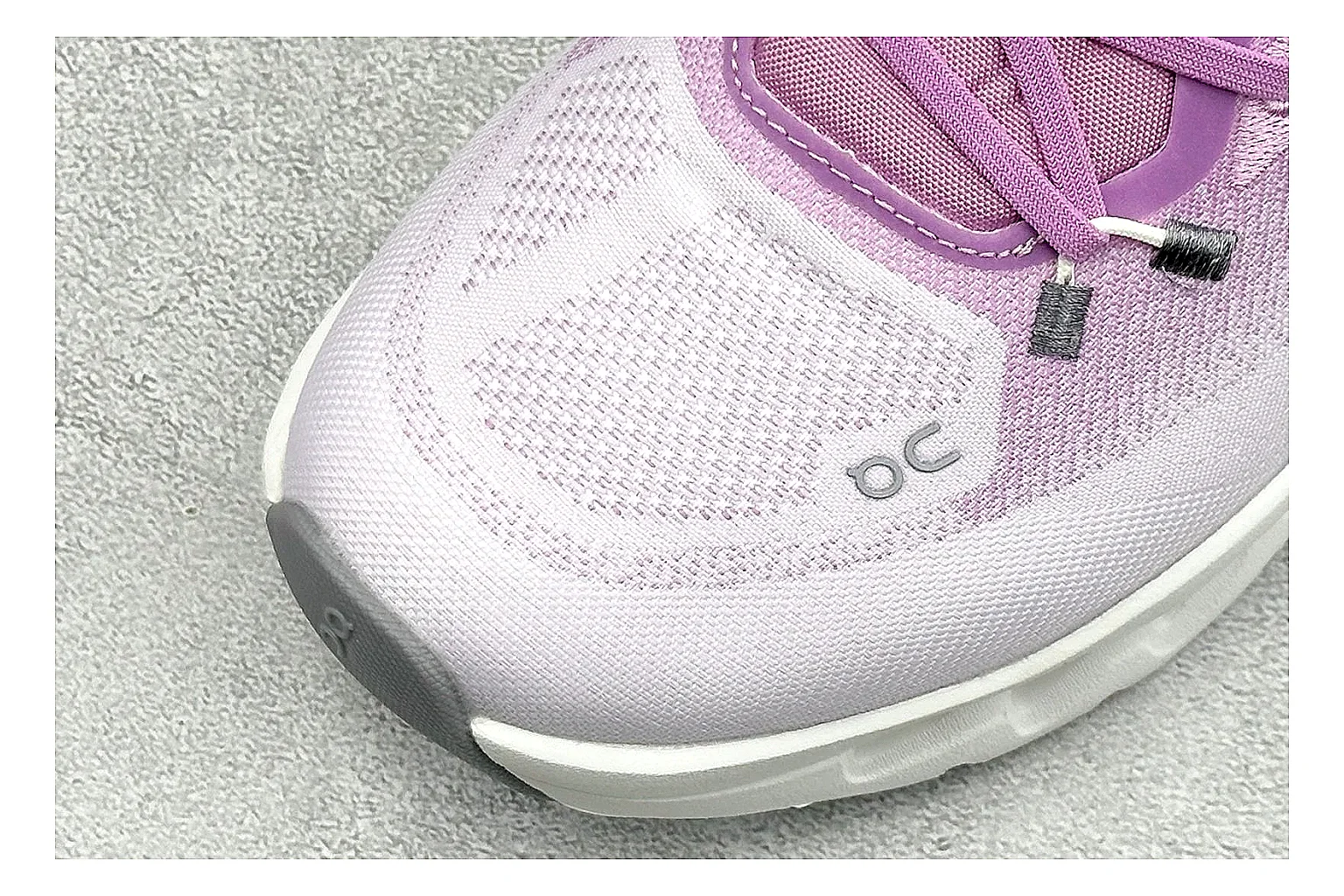 On Cloudtilt Pink shopping brief photo showing pink knit-style upper, smooth CloudTec sole, tonal laces, and rounded lifestyle runner shape thumbnail 3