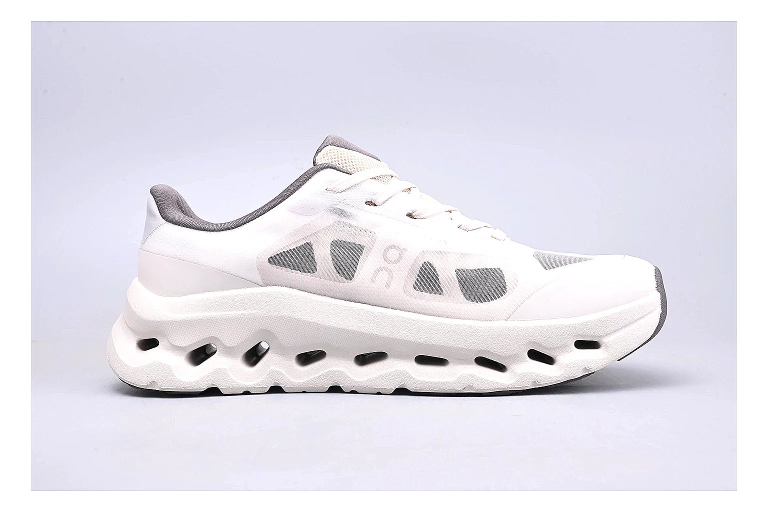 On Cloudtilt White Grey Sneaker shopping brief image showing white grey cloudtilt lifestyle trainer with mixed upper and trainer shape thumbnail 4