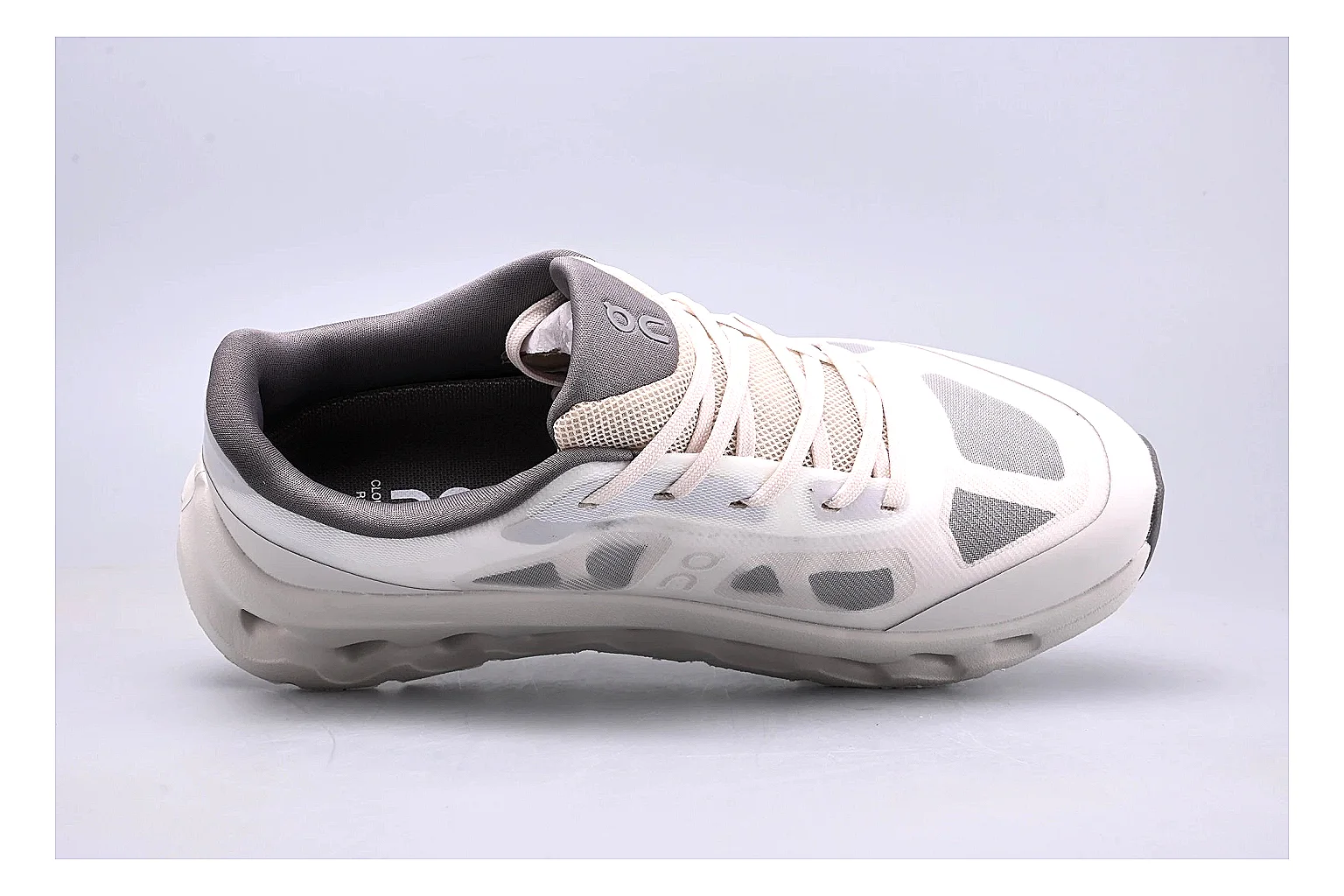 On Cloudtilt White Grey Sneaker shopping brief image showing white grey cloudtilt lifestyle trainer with mixed upper and trainer shape thumbnail 5