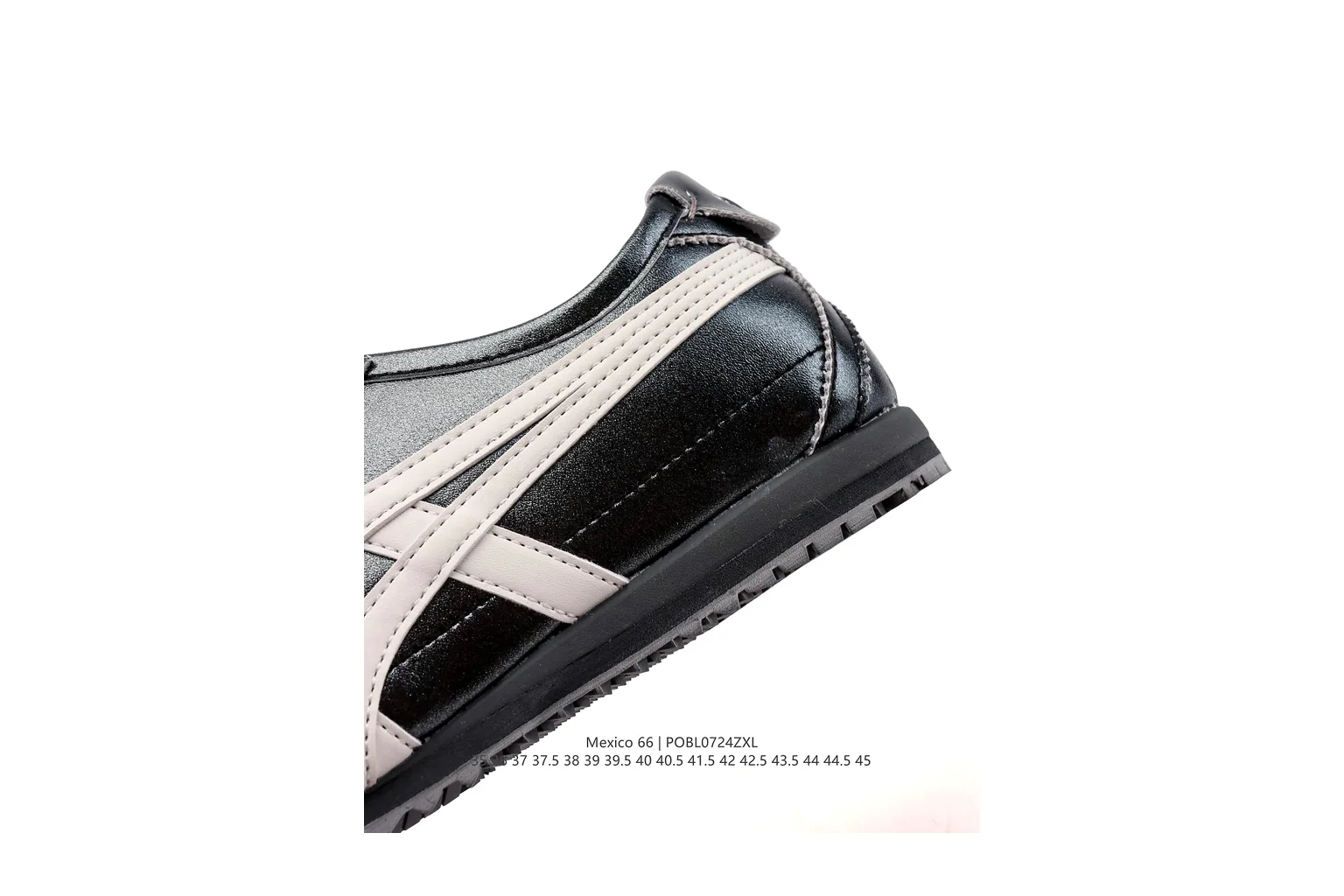 Onitsuka Tiger Mexico 66 Black Silver slim retro low top six photo view thumbnail 3