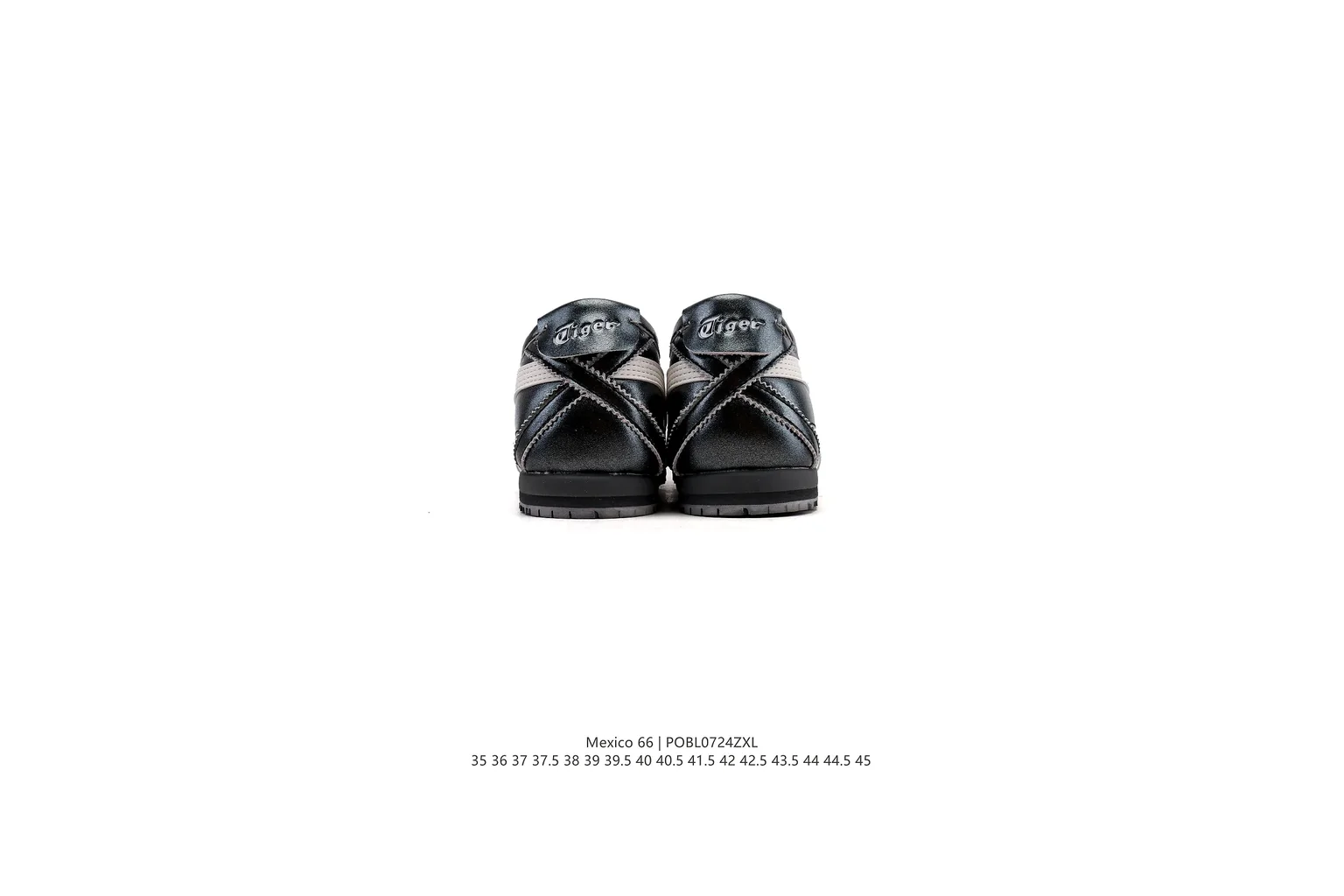 Onitsuka Tiger Mexico 66 Black Silver slim retro low top six photo view thumbnail 6