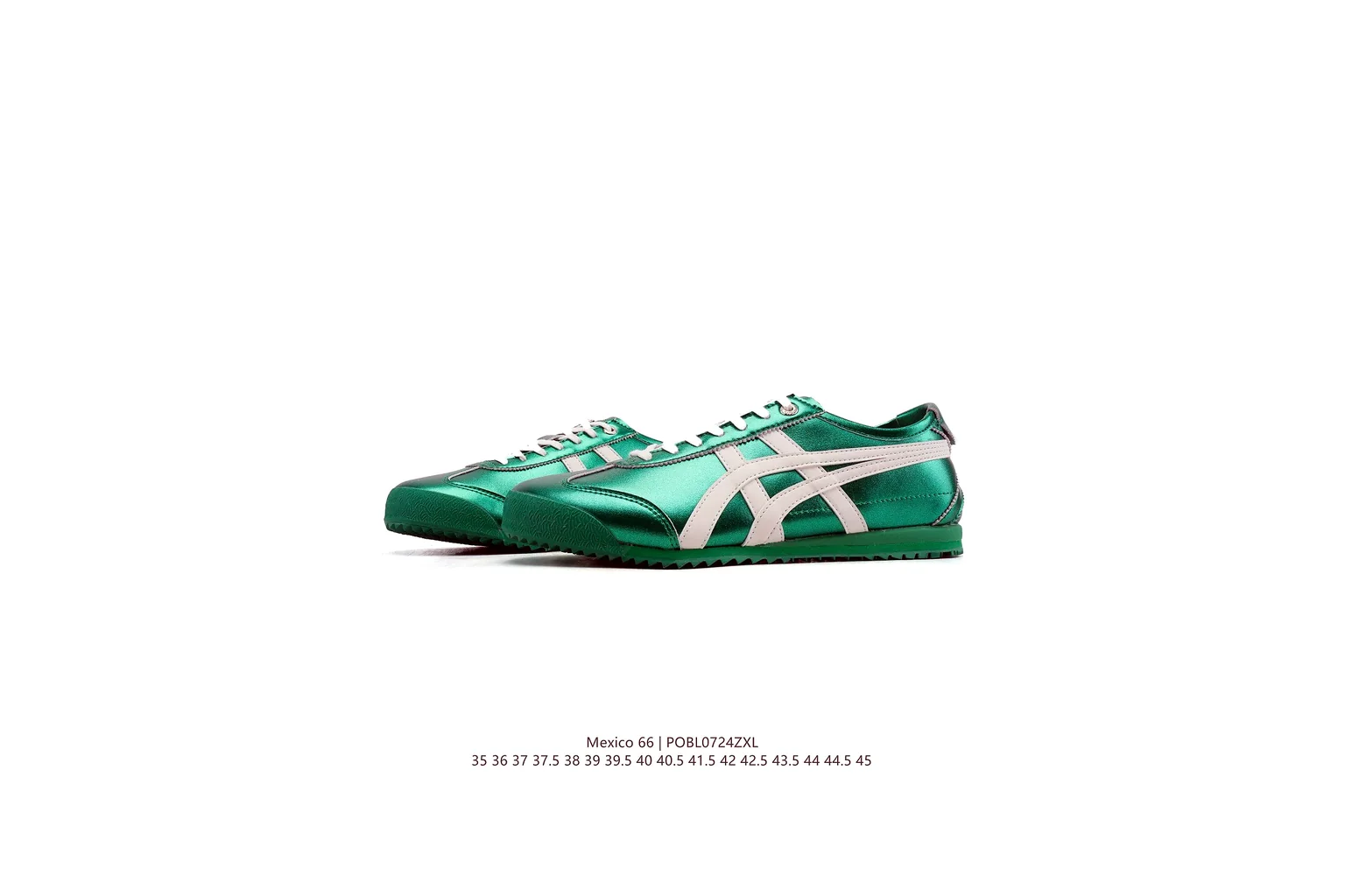 Onitsuka Tiger Mexico 66 Green White slim retro low top six photo view thumbnail 4