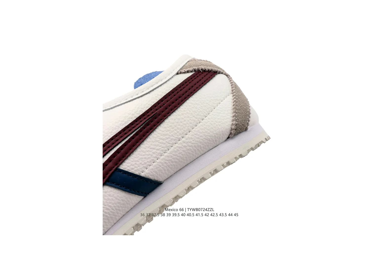 Onitsuka Tiger Mexico 66 White Navy Burgundy slim retro low top six photo view thumbnail 3