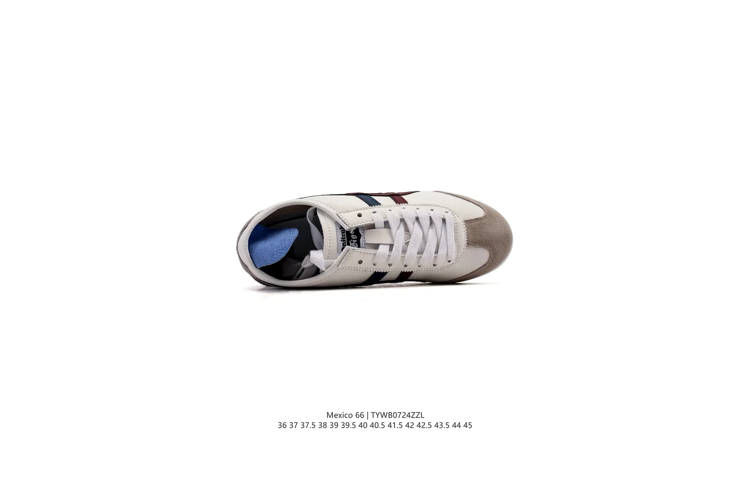 Onitsuka Tiger Mexico 66 White Navy Burgundy slim retro low top six photo view thumbnail 5