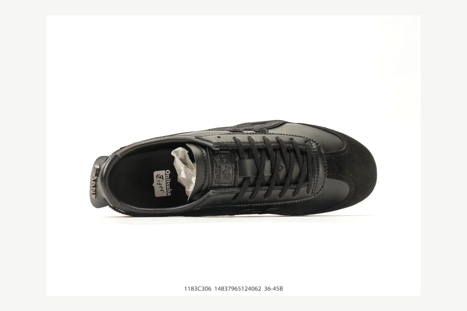 Onitsuka Tiger Black Low Sneaker shopping brief image showing black retro stripe low-top with mixed-material upper and low-profile shape thumbnail 5
