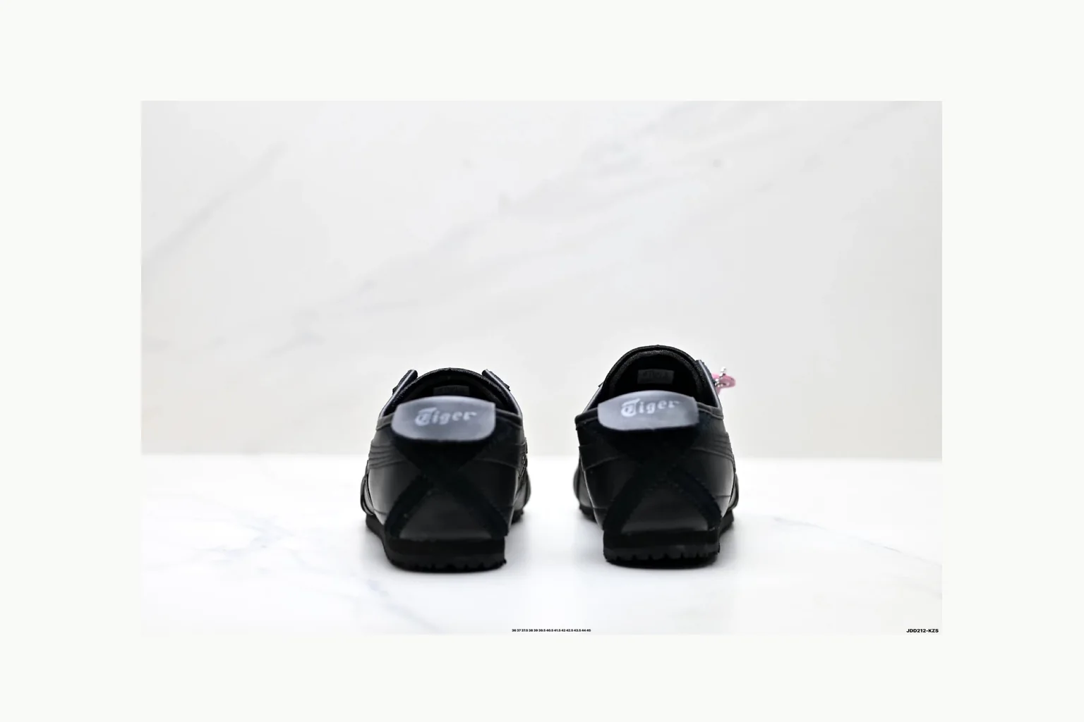 Onitsuka Tiger Black Leather Sneaker shopping brief image showing black black leather retro low-top with leather upper and low top shape thumbnail 3