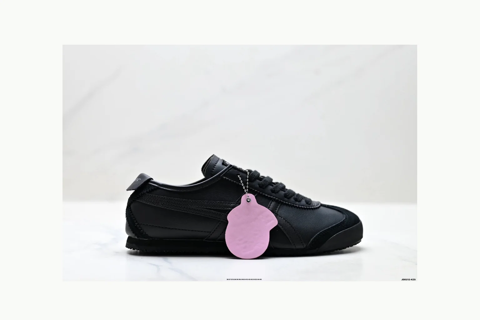 Onitsuka Tiger Black Leather Sneaker shopping brief image showing black black leather retro low-top with leather upper and low top shape thumbnail 4